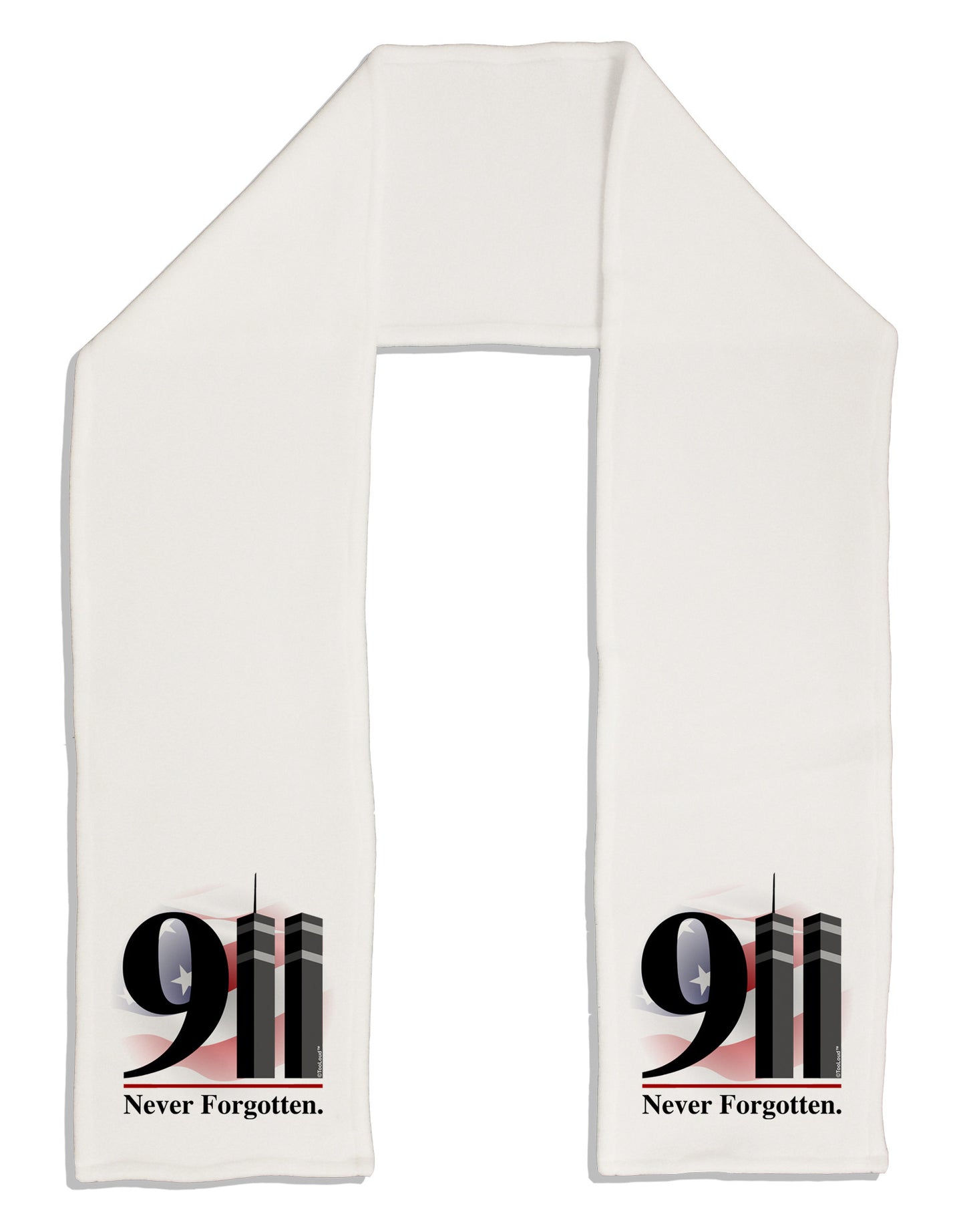 911 Never Forgotten Adult Fleece 64" Scarf-TooLoud-White-One-Size-Adult-Davson Sales