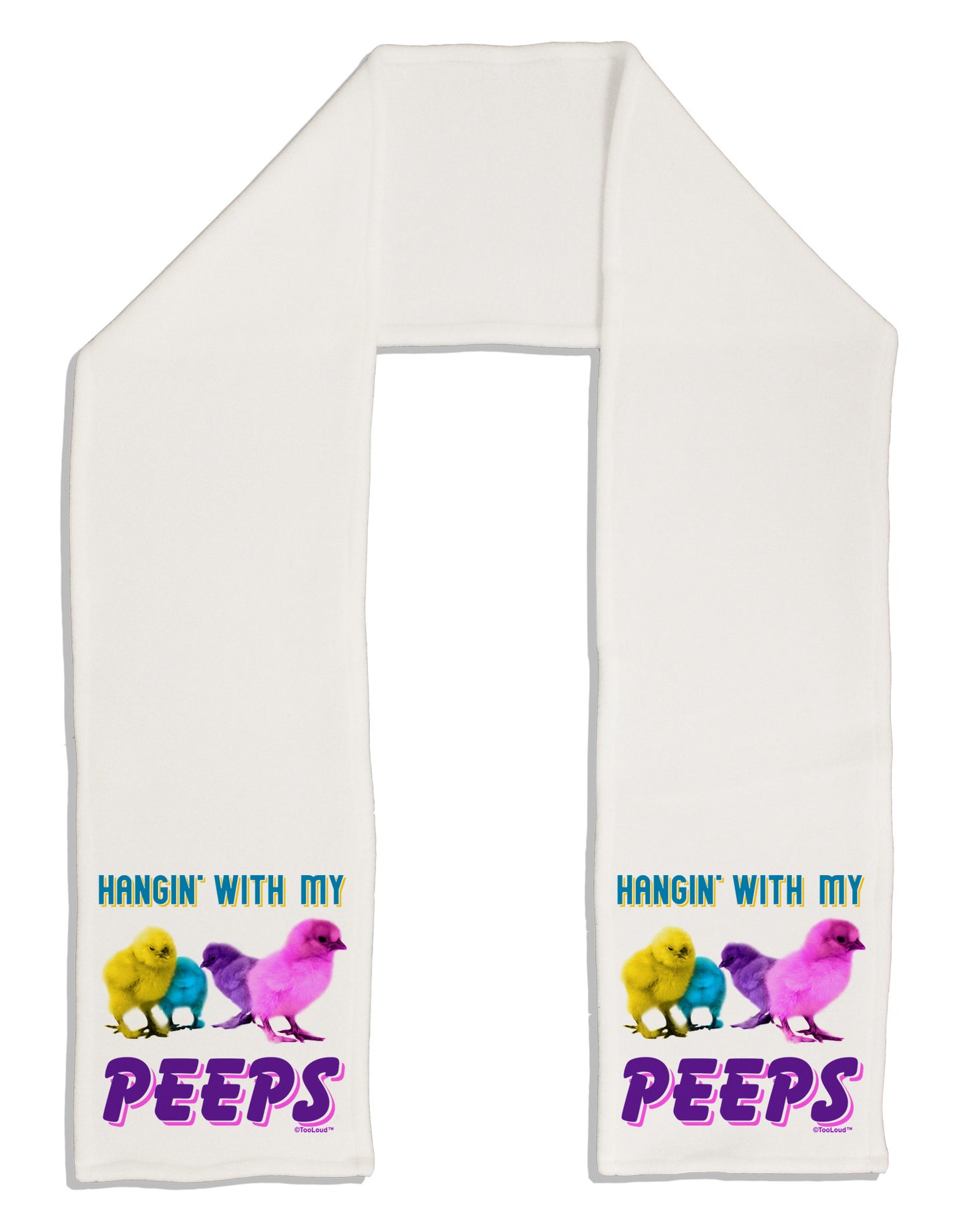 Hangin With My Peeps Adult Fleece 64" Scarf-TooLoud-White-One-Size-Adult-Davson Sales