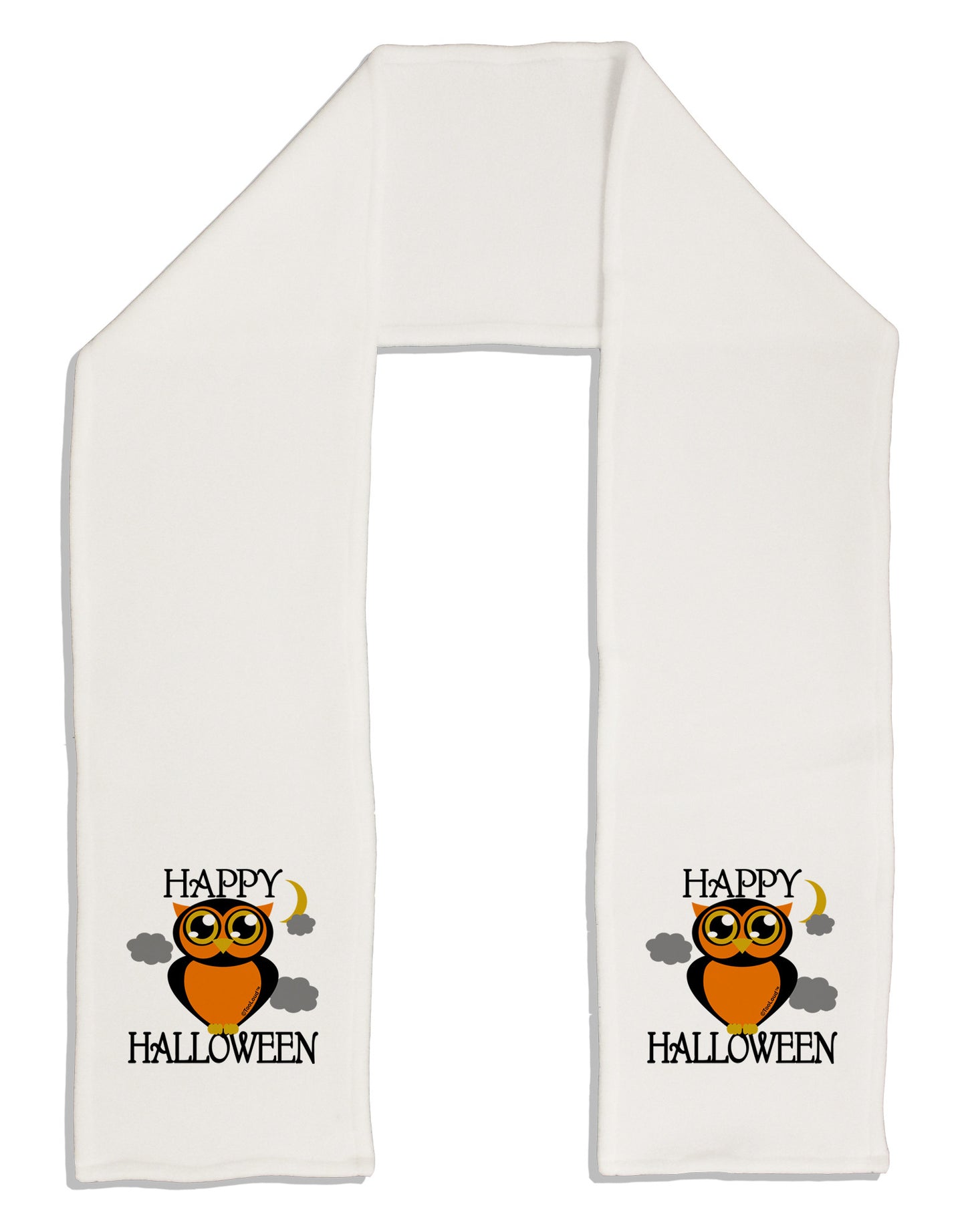 Owl Orange Text Adult Fleece 64" Scarf-TooLoud-White-One-Size-Adult-Davson Sales