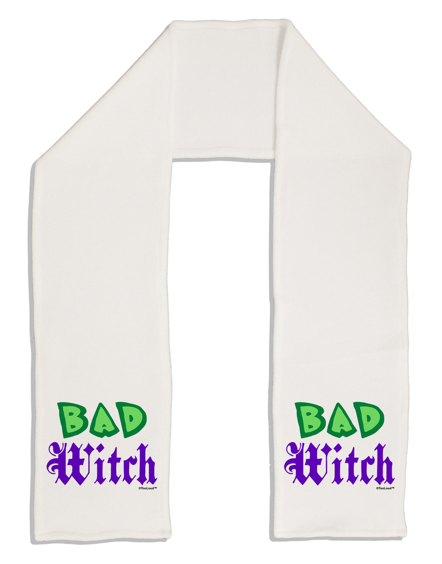 Bad Witch Color Green Adult Fleece 64" Scarf-TooLoud-White-One-Size-Adult-Davson Sales