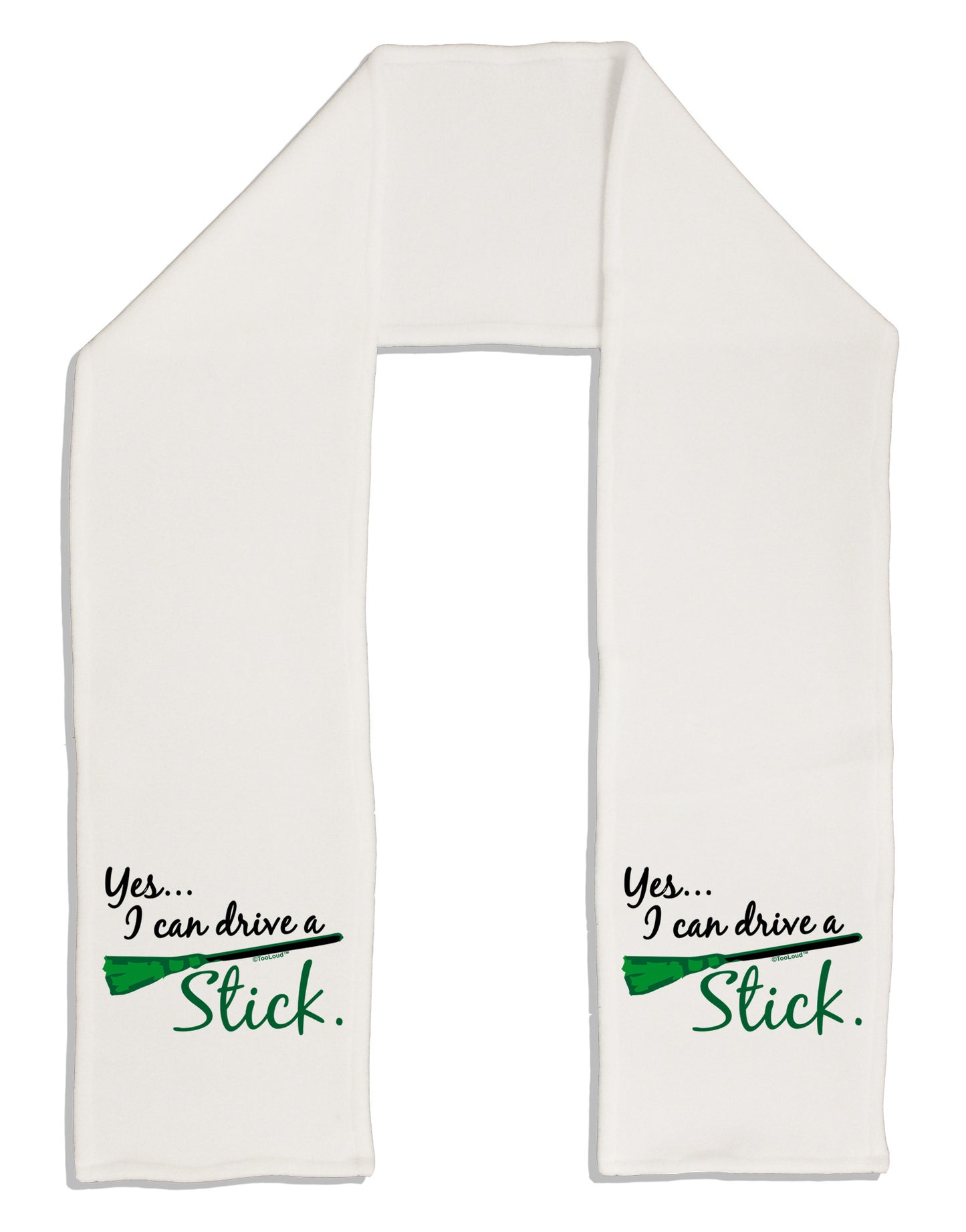 Drive Stick Green Adult Fleece 64" Scarf-TooLoud-White-One-Size-Adult-Davson Sales