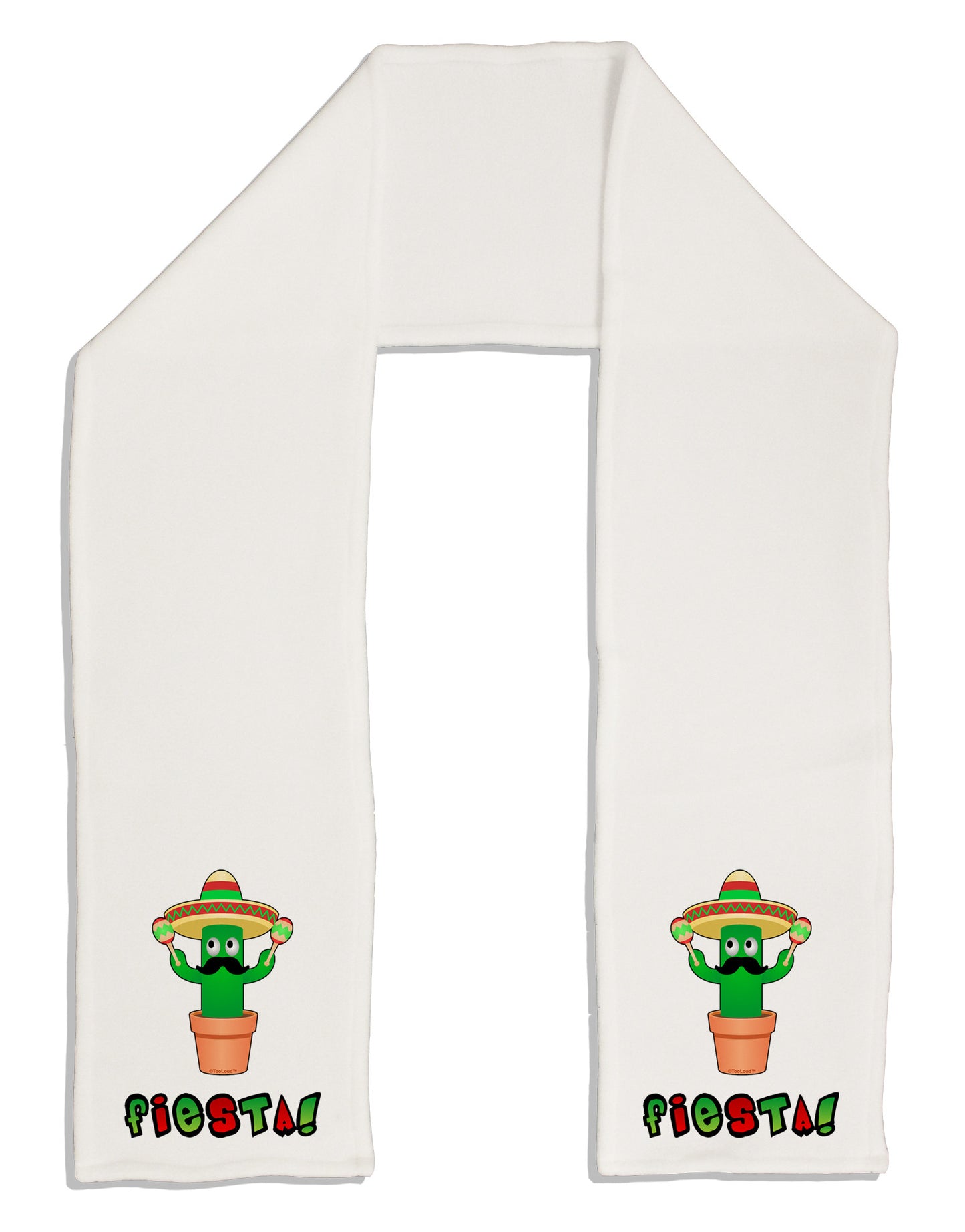 Fiesta Cactus Text Adult Fleece 64" Scarf-TooLoud-White-One-Size-Adult-Davson Sales