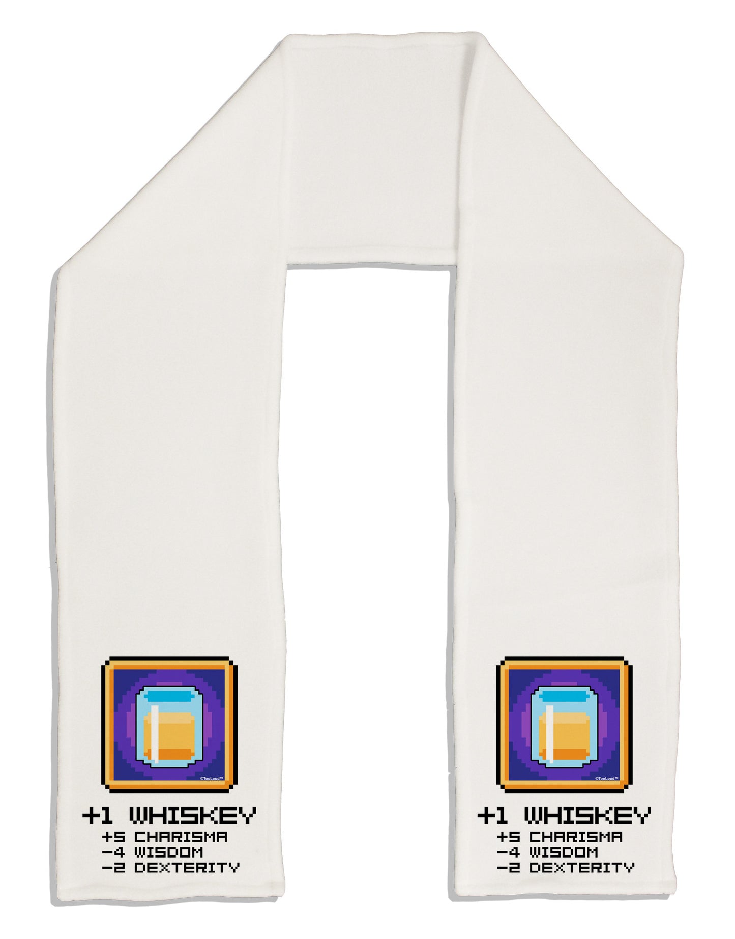 Pixel Whiskey Item Adult Fleece 64" Scarf-TooLoud-White-One-Size-Adult-Davson Sales