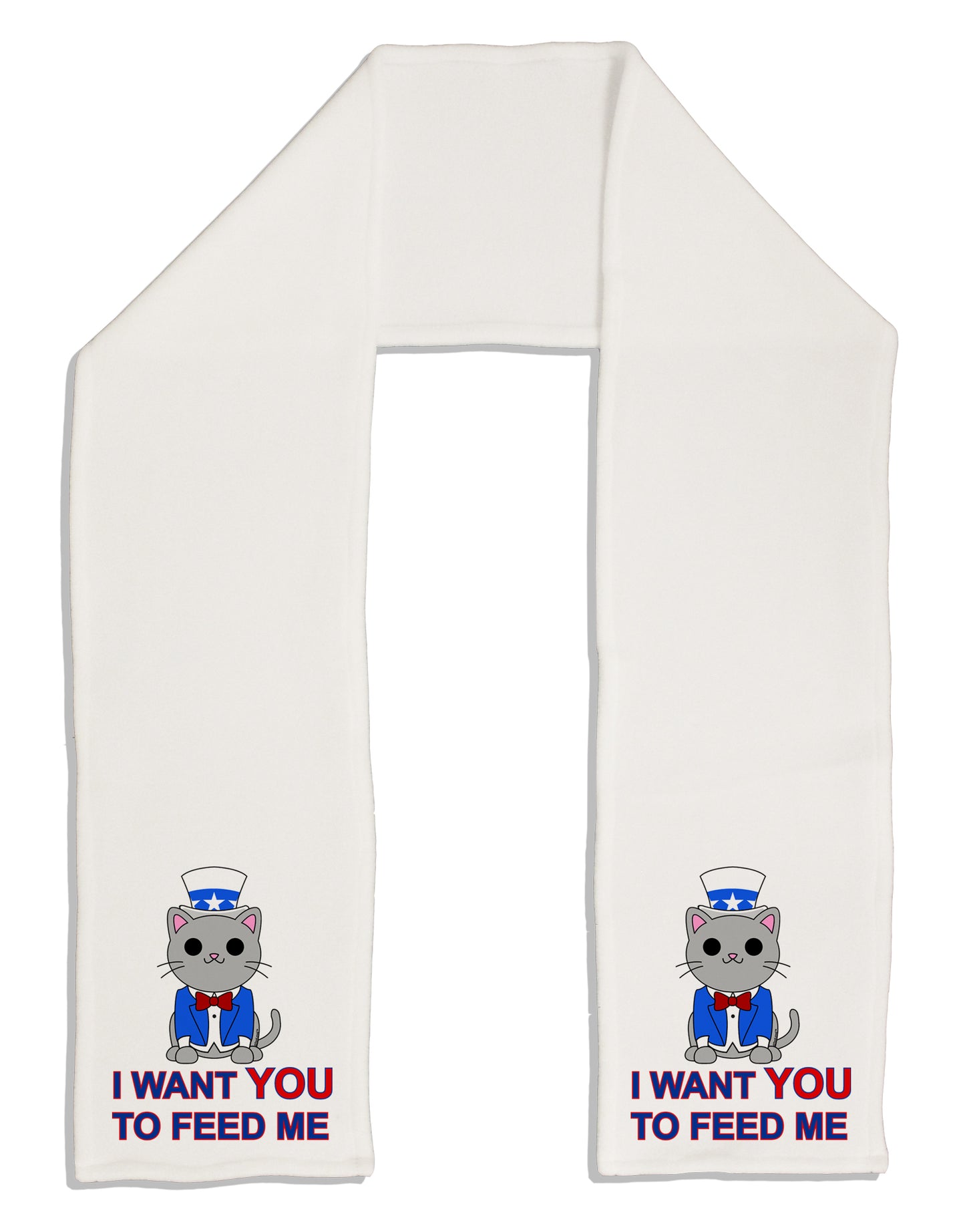 Patriotic Cat I Want You Adult Fleece 64" Scarf by TooLoud-TooLoud-White-One-Size-Adult-Davson Sales