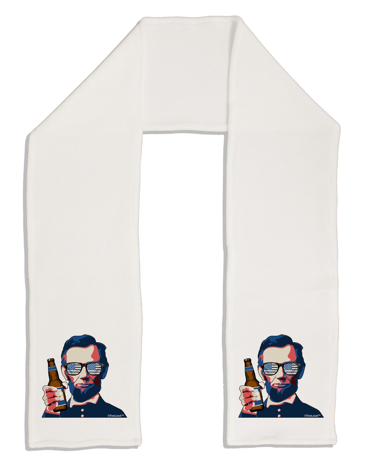 Abraham Drinkoln Adult Fleece 64" Scarf-TooLoud-White-One-Size-Adult-Davson Sales