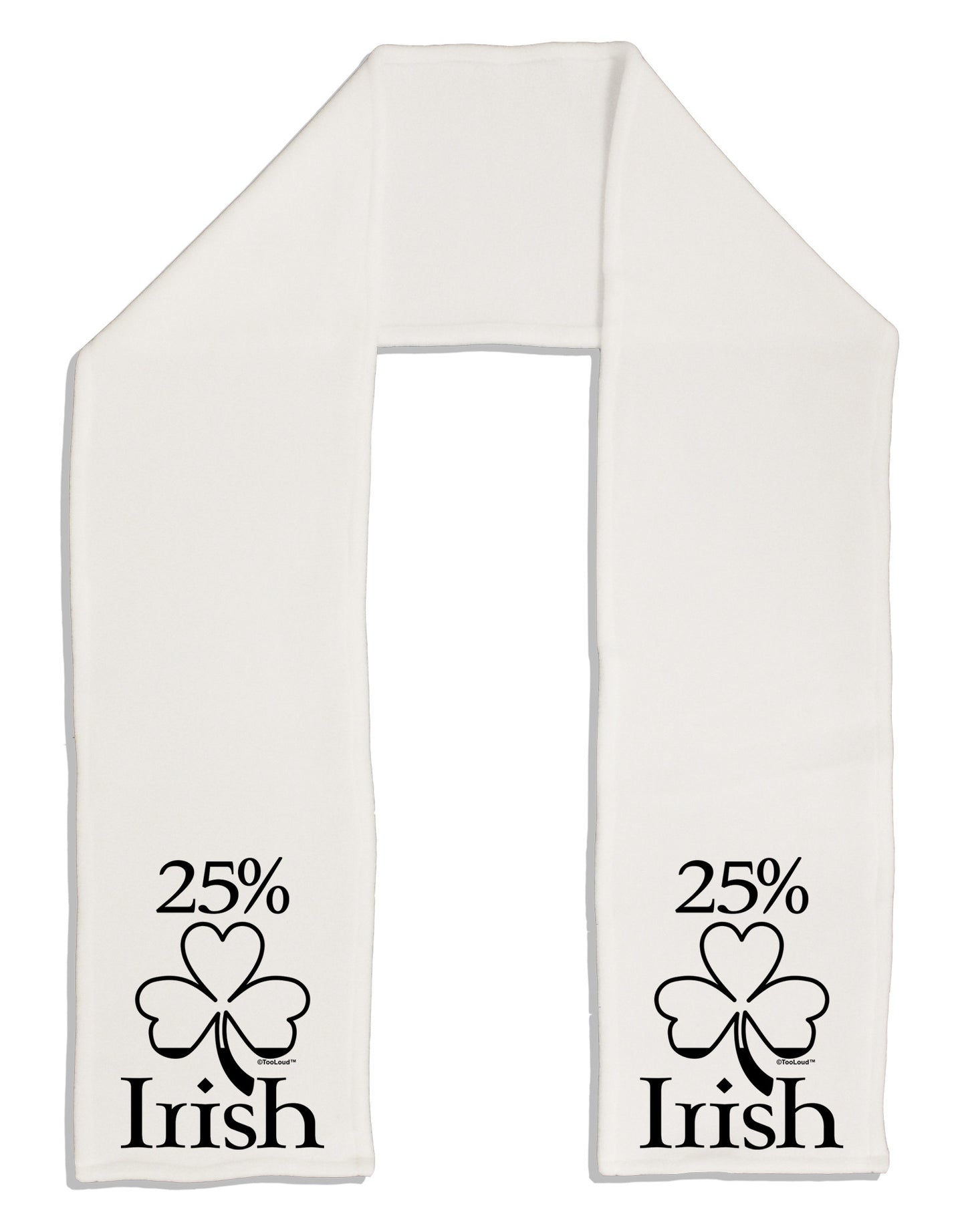 25 Percent Irish - St Patricks Day Adult Fleece 64" Scarf by TooLoud-TooLoud-White-One-Size-Adult-Davson Sales