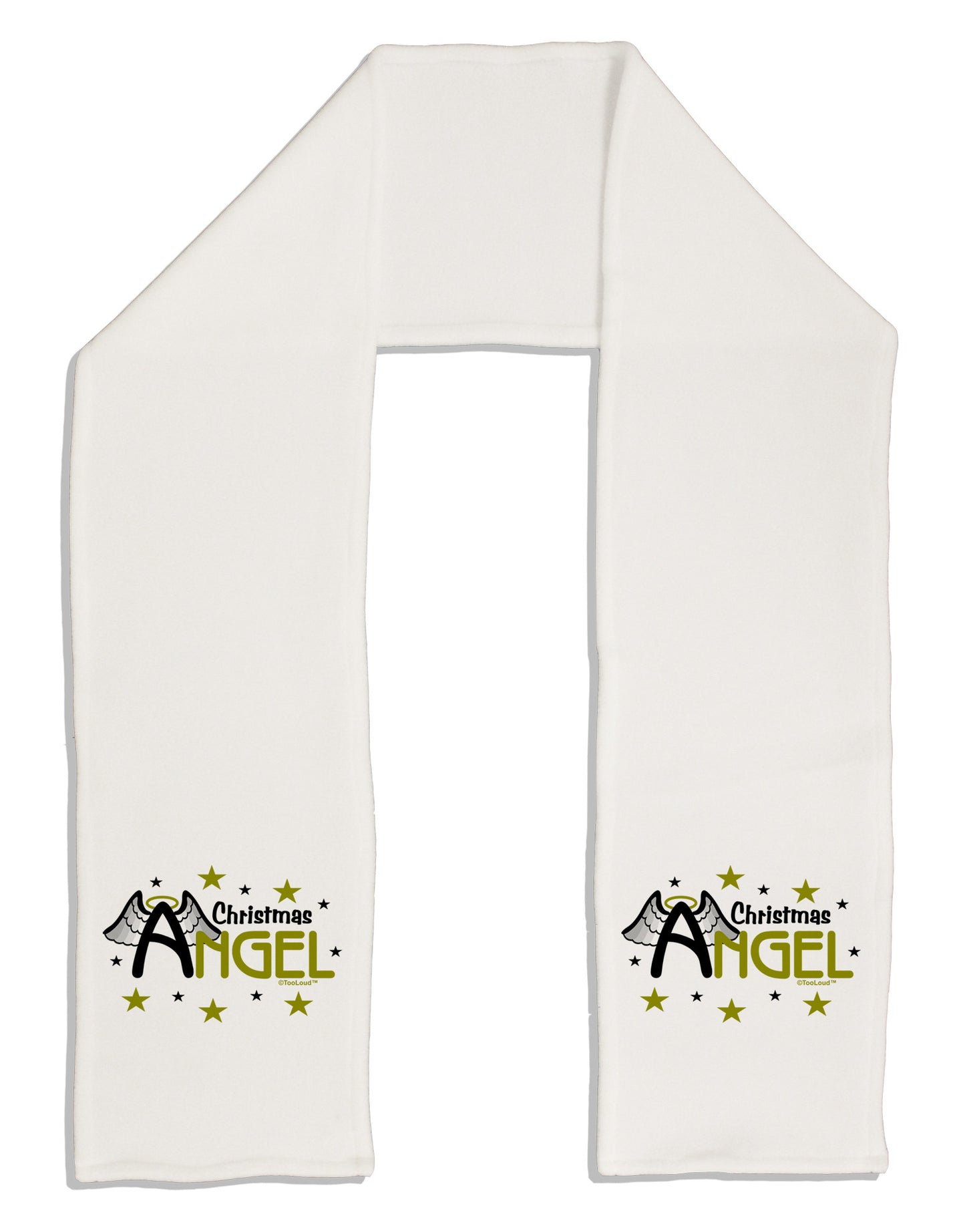 Christmas Angel Text Adult Fleece 64" Scarf-TooLoud-White-One-Size-Adult-Davson Sales