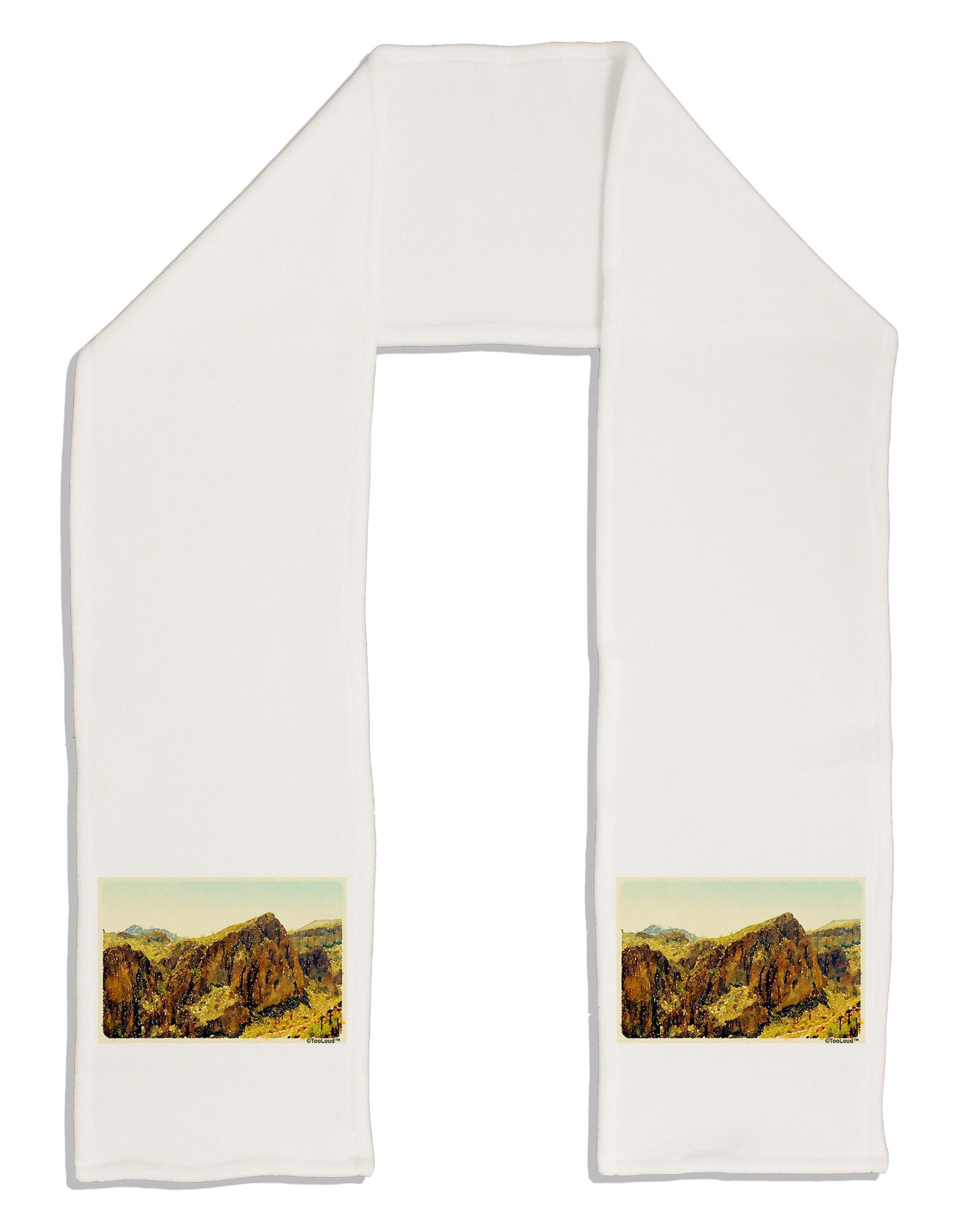 Arizona Mountains Watercolor Adult Fleece 64" Scarf-TooLoud-White-One-Size-Adult-Davson Sales