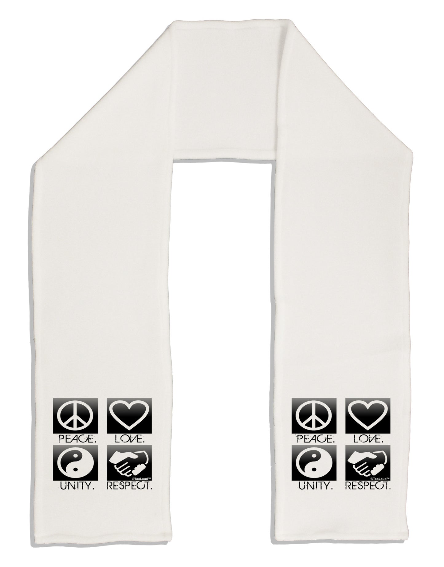PLUR Squares BnW Adult Fleece 64" Scarf-TooLoud-White-One-Size-Adult-Davson Sales