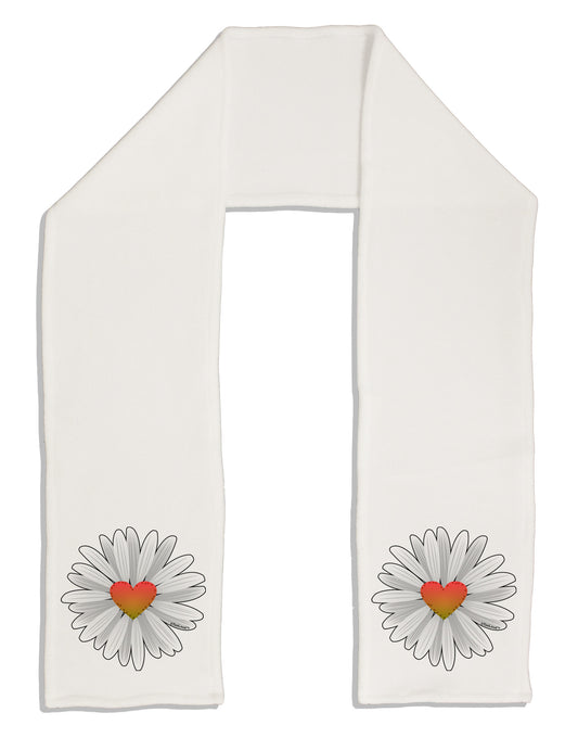 Pretty Daisy Heart Adult Fleece 64" Scarf-Scarves-TooLoud-White-One-Size-Adult-Davson Sales