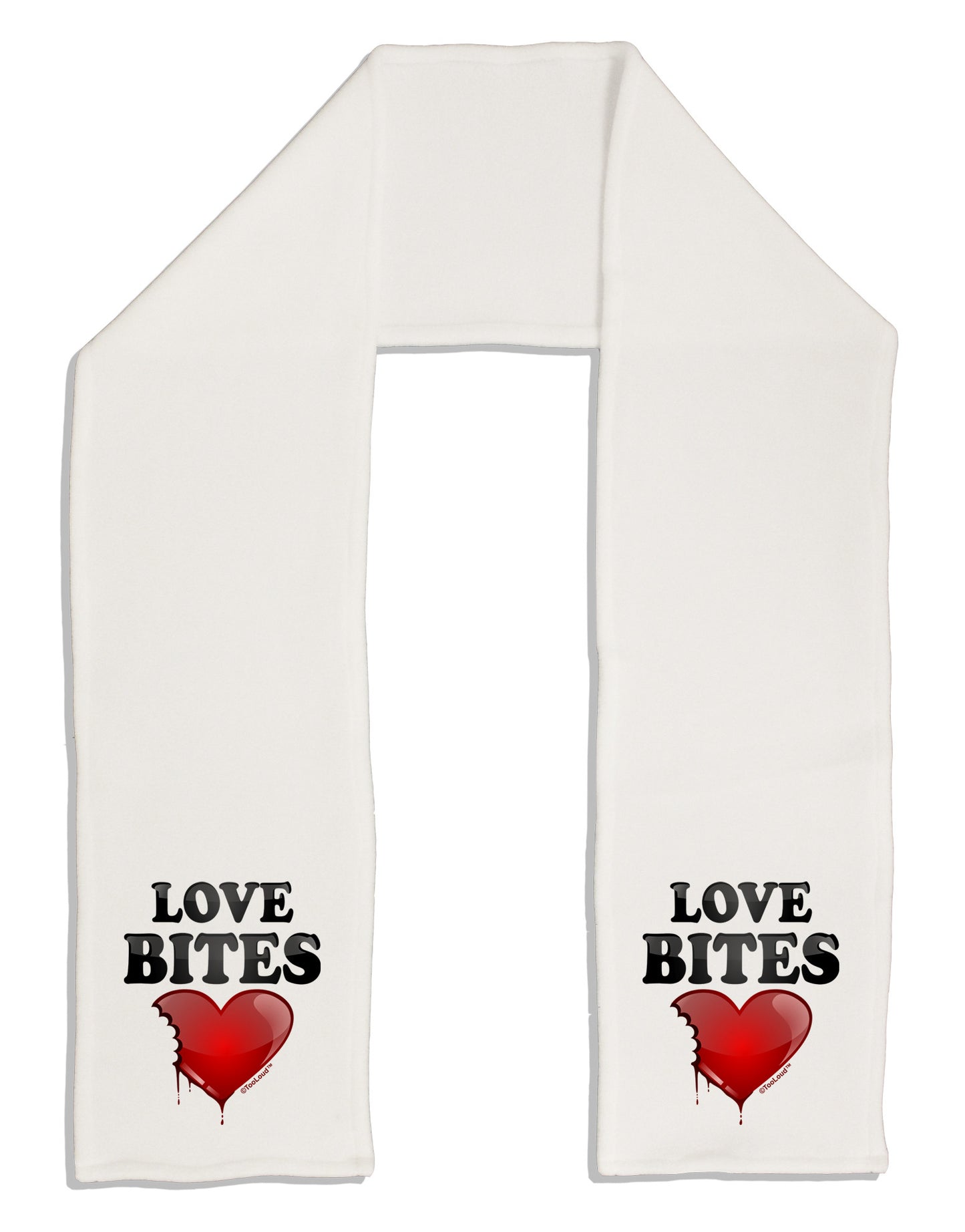 Love Bites Adult Fleece 64" Scarf-TooLoud-White-One-Size-Adult-Davson Sales