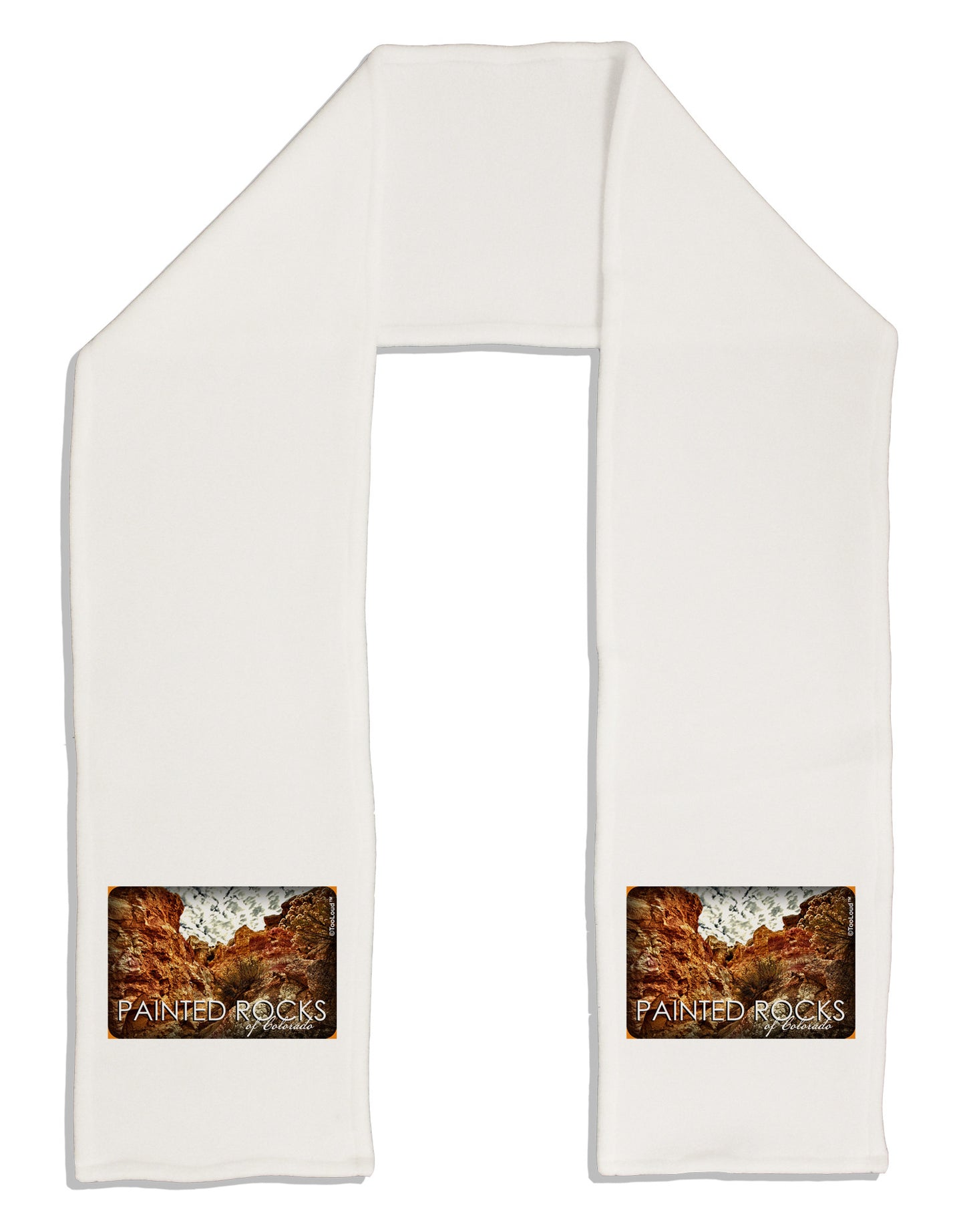 Colorado Painted Rocks Text Adult Fleece 64" Scarf-TooLoud-White-One-Size-Adult-Davson Sales