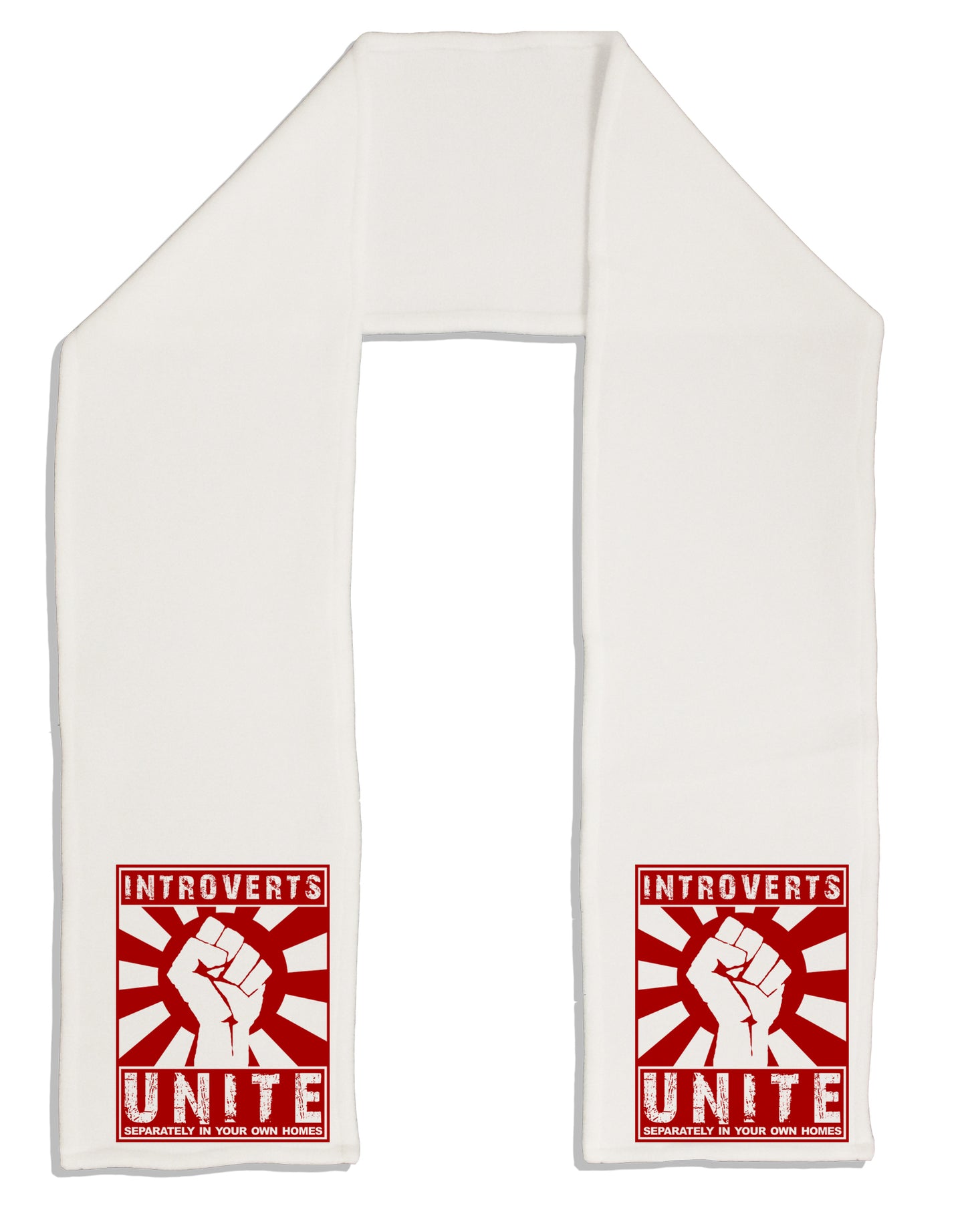 Introverts Unite Funny Adult Fleece 64" Scarf by TooLoud-TooLoud-White-One-Size-Adult-Davson Sales