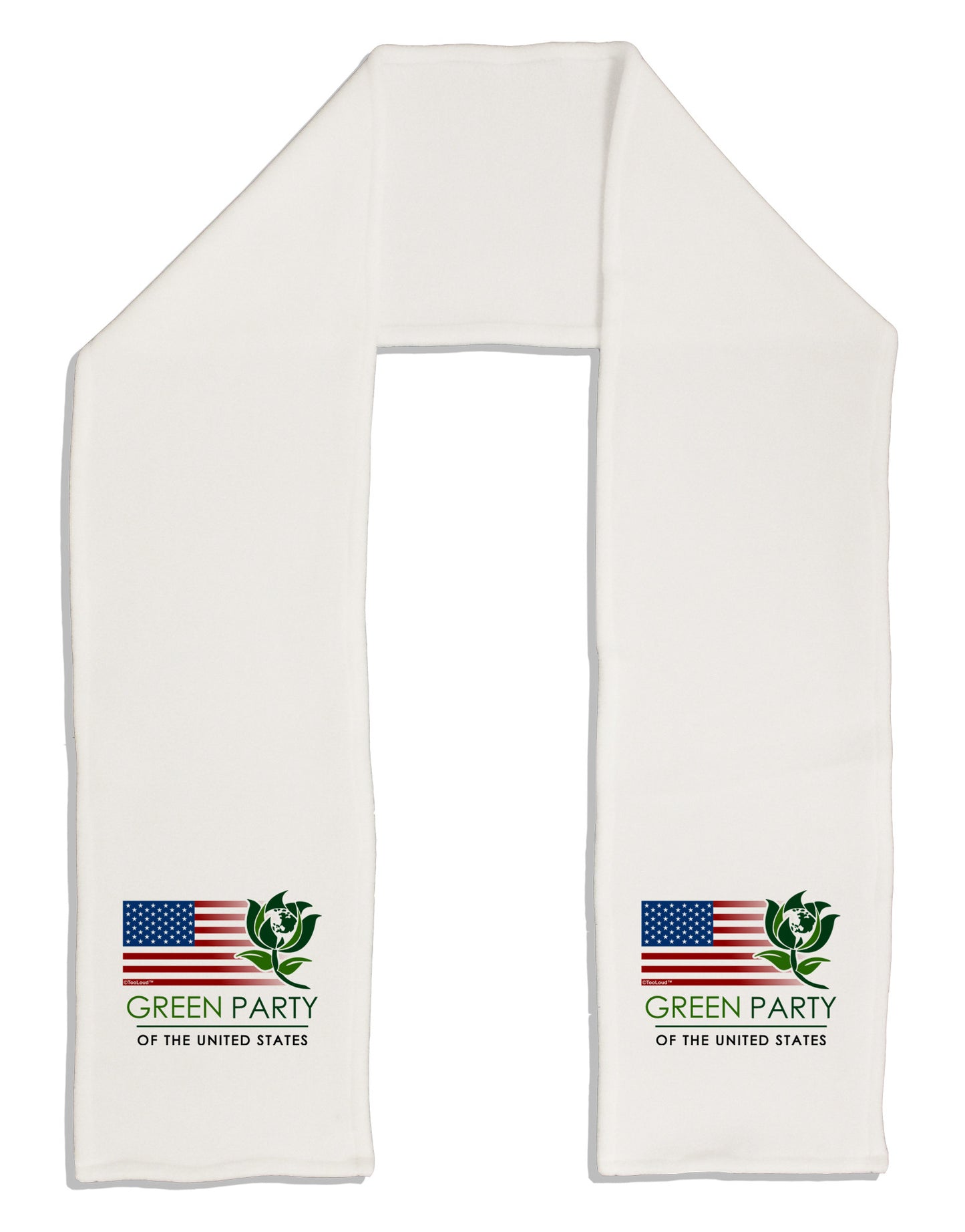 Green Party US Flag Adult Fleece 64" Scarf-TooLoud-White-One-Size-Adult-Davson Sales