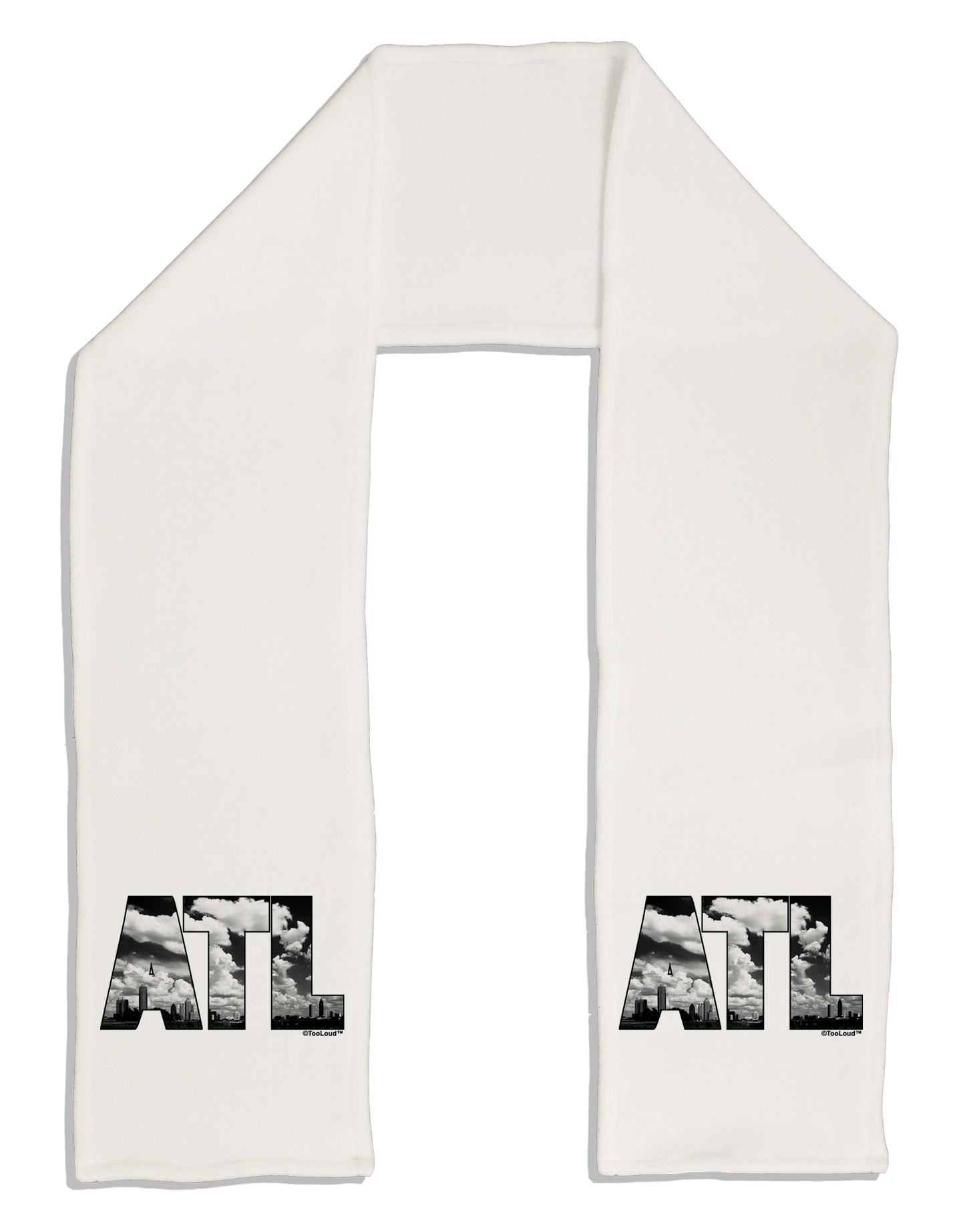 ATL Atlanta Text Adult Fleece 64" Scarf by TooLoud-TooLoud-White-One-Size-Adult-Davson Sales