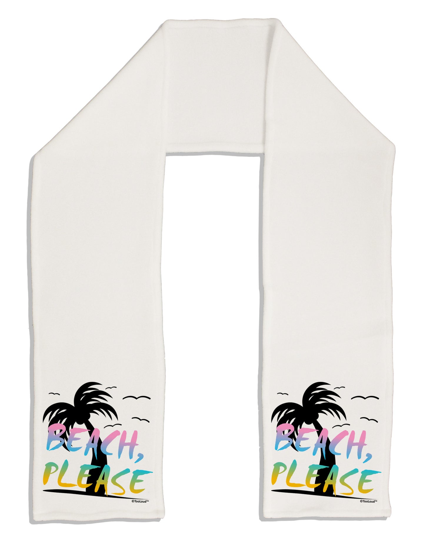 Beach Please - Summer Colors with Palm Trees Adult Fleece 64" Scarf-TooLoud-White-One-Size-Adult-Davson Sales