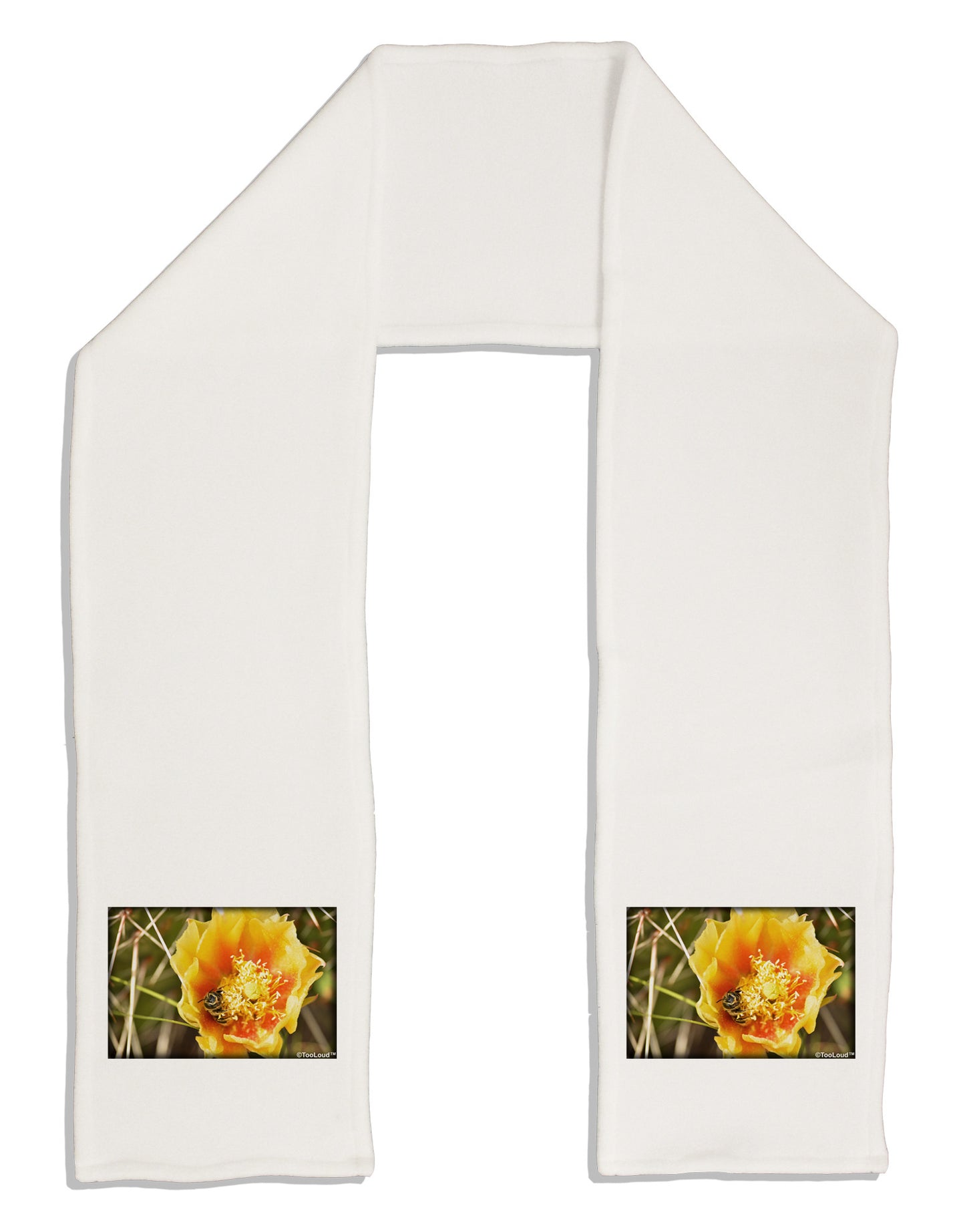 Bee Cactus Adult Fleece 64" Scarf-TooLoud-White-One-Size-Adult-Davson Sales