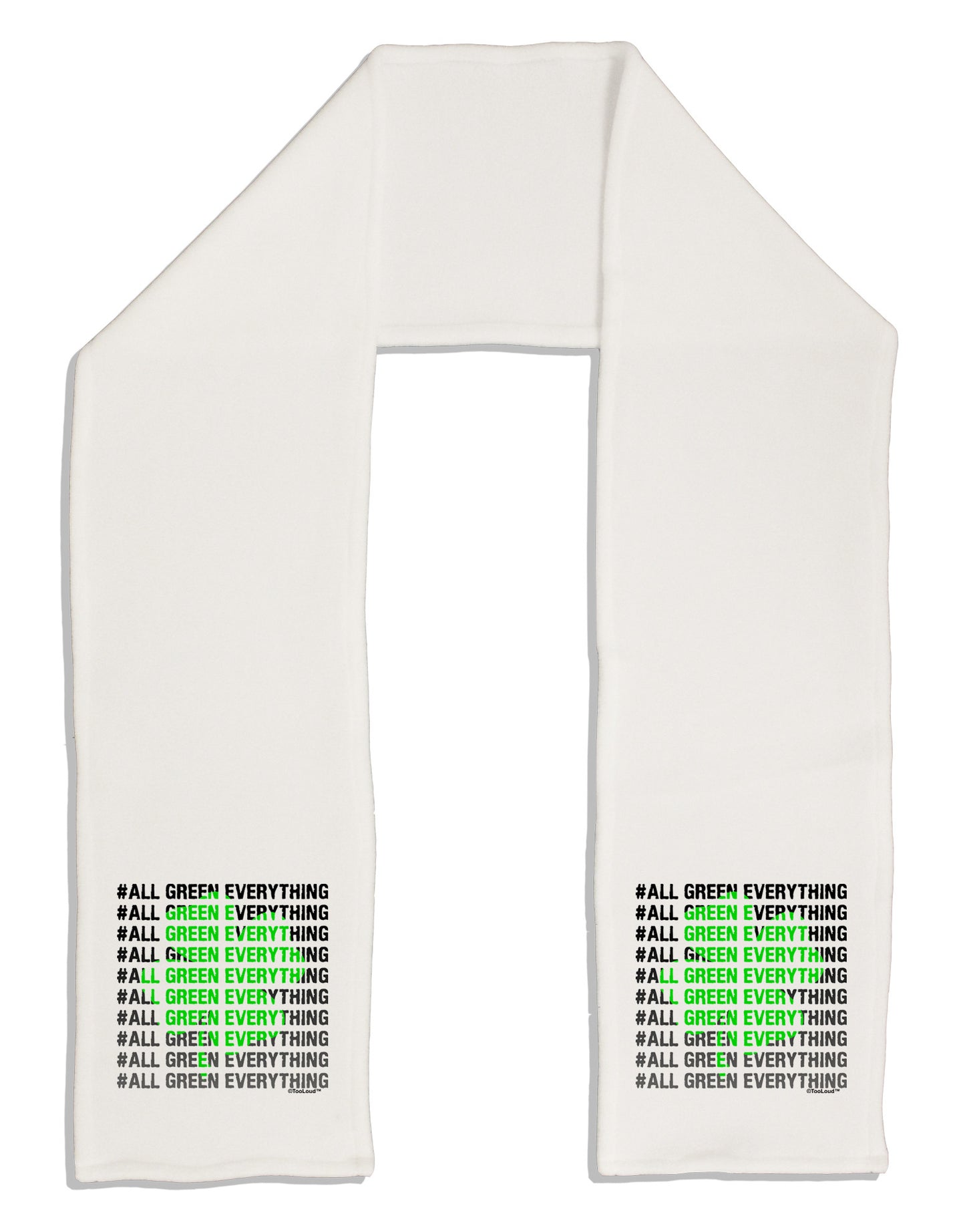All Green Everything Clover Adult Fleece 64" Scarf-TooLoud-White-One-Size-Adult-Davson Sales