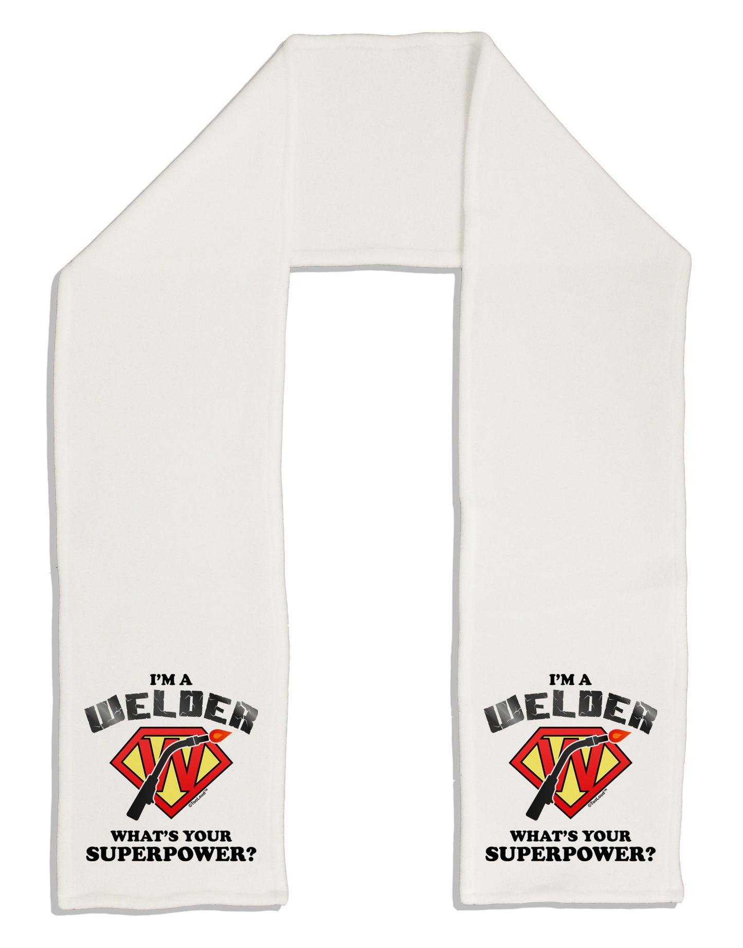 TooLoud Welder - Superpower Adult Fleece 64" Scarf-TooLoud-White-One-Size-Adult-Davson Sales