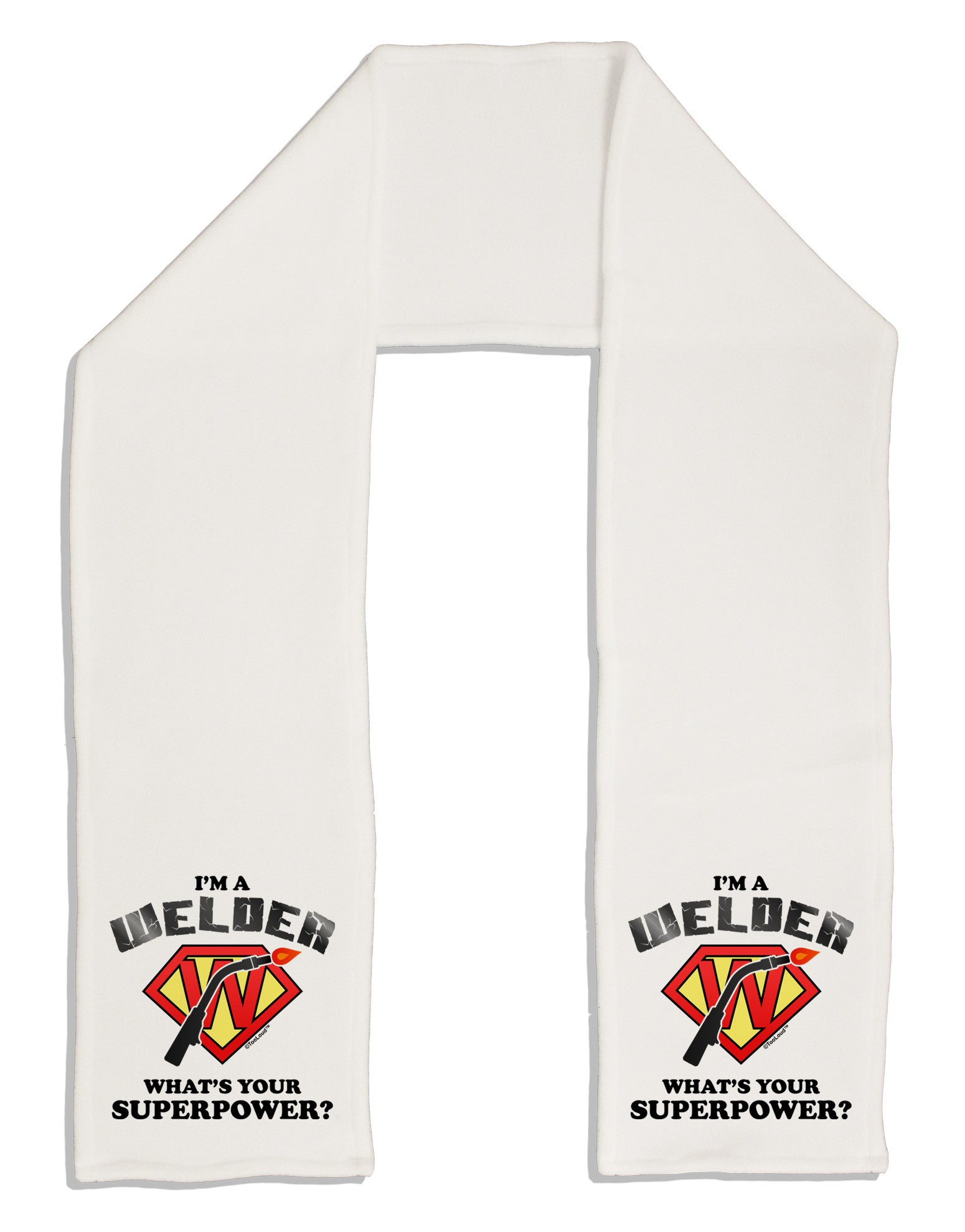 TooLoud Welder - Superpower Adult Fleece 64" Scarf-TooLoud-White-One-Size-Adult-Davson Sales