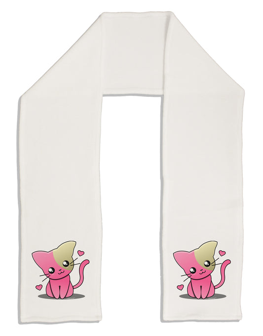 Kawaii Kitty Adult Fleece 64" Scarf-TooLoud-White-One-Size-Adult-Davson Sales