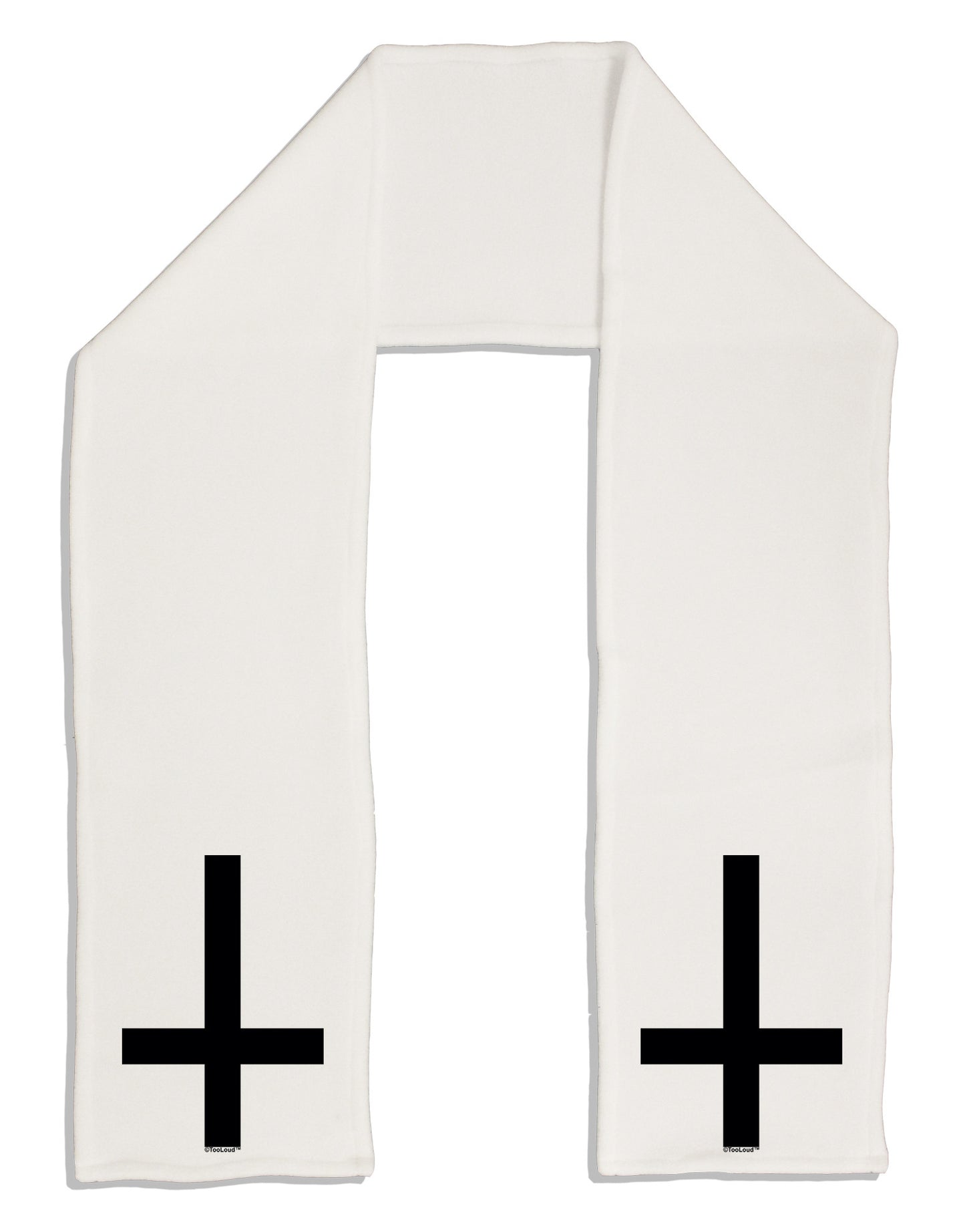 Inverted Cross Adult Fleece 64" Scarf-TooLoud-White-One-Size-Adult-Davson Sales