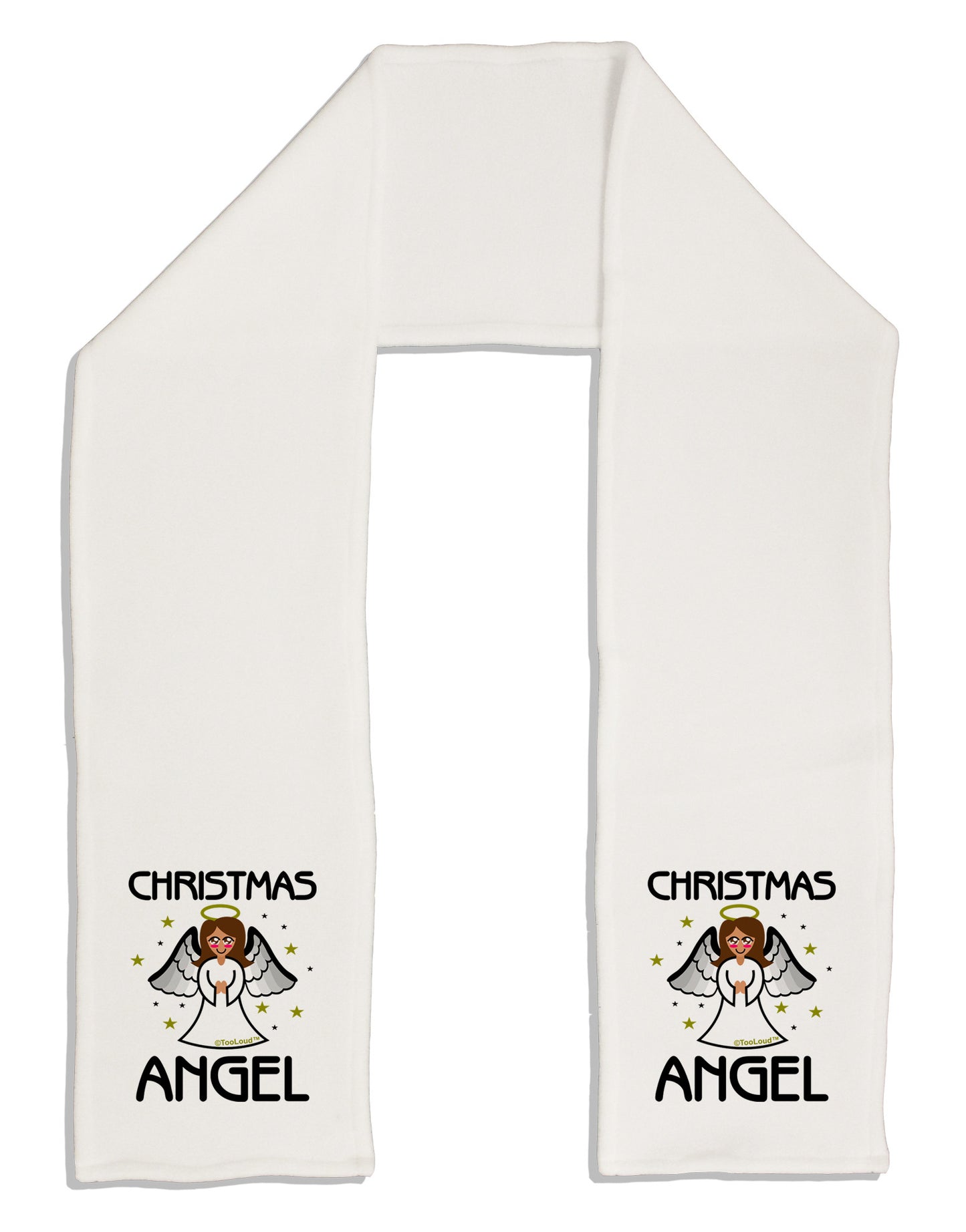 Christmas Angel Adult Fleece 64" Scarf-TooLoud-White-One-Size-Adult-Davson Sales