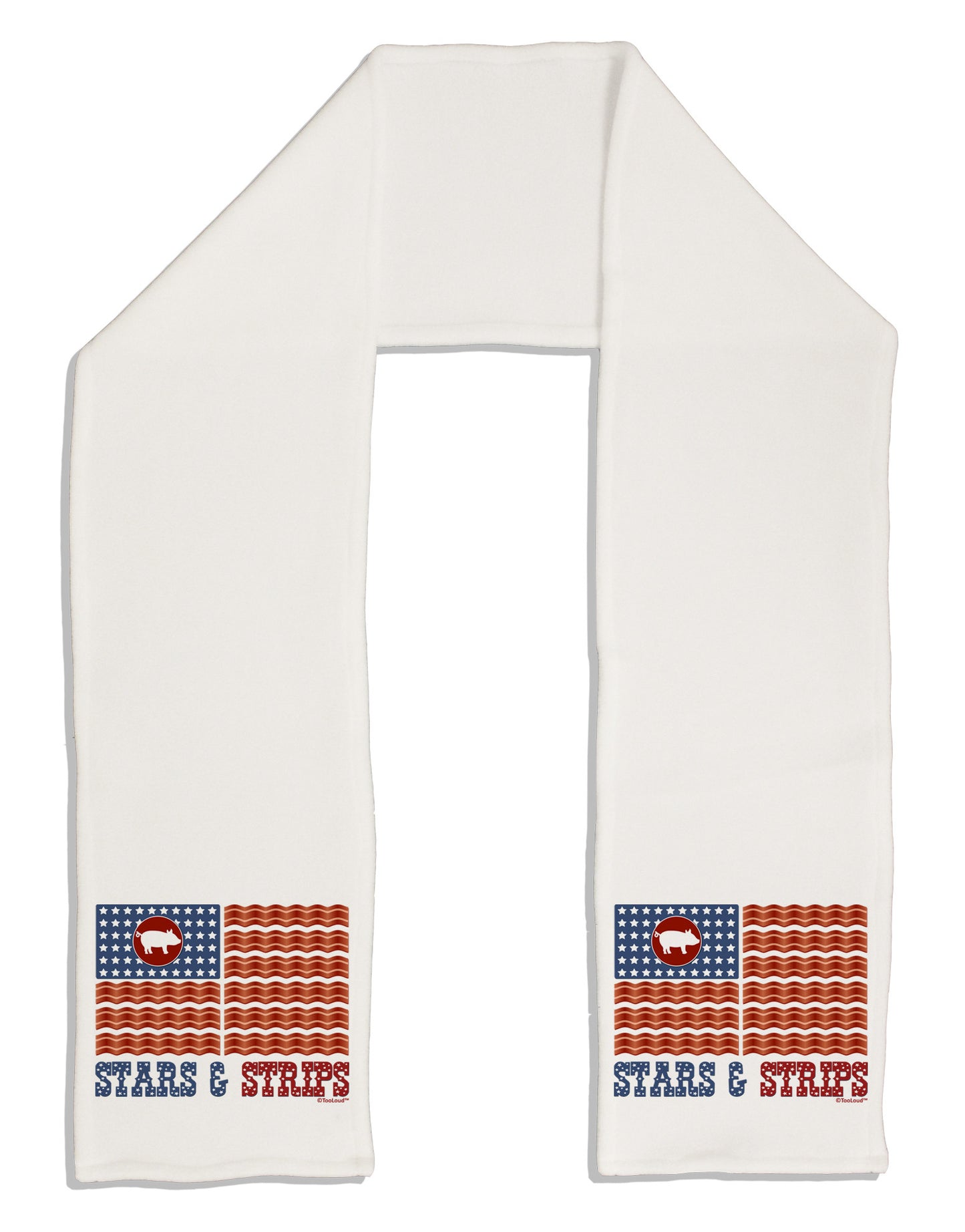 American Bacon Flag - Stars and Strips Adult Fleece 64" Scarf-TooLoud-White-One-Size-Adult-Davson Sales