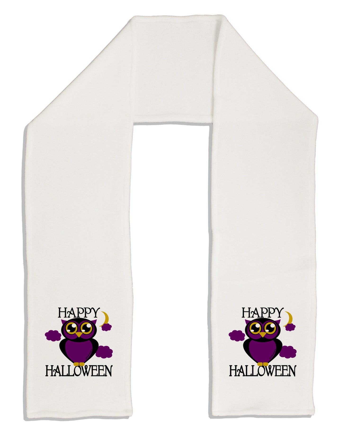 Owl Purple Text Adult Fleece 64" Scarf-TooLoud-White-One-Size-Adult-Davson Sales