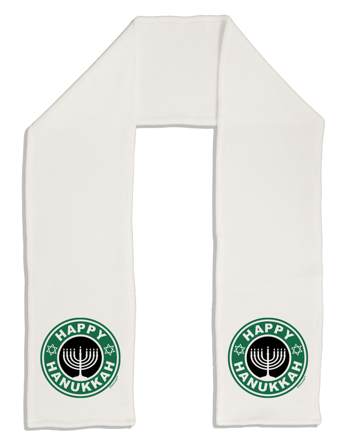 Happy Hanukkah Latte Logo Adult Fleece 64" Scarf-TooLoud-White-One-Size-Adult-Davson Sales