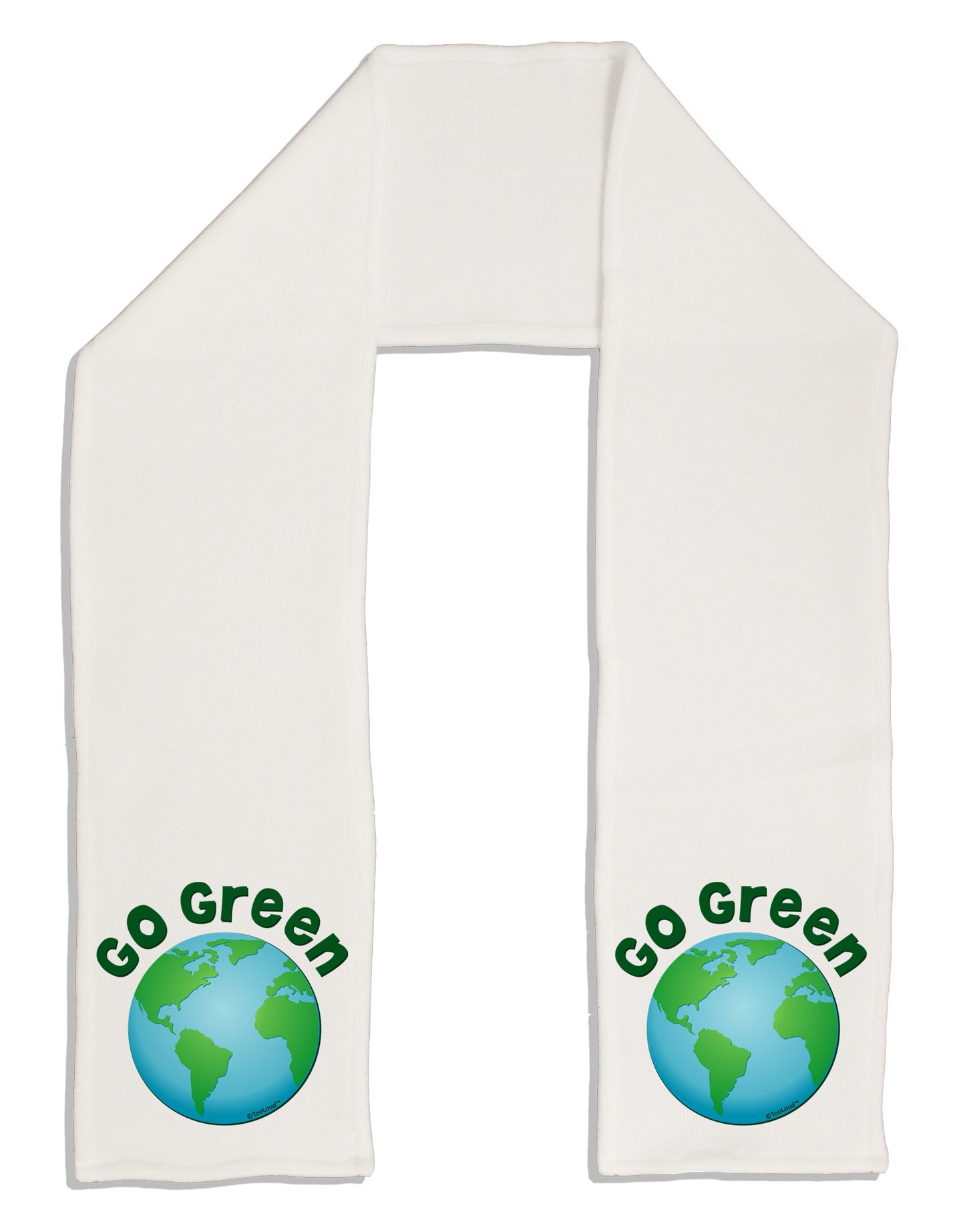 Go Green - Planet Earth Adult Fleece 64" Scarf-TooLoud-White-One-Size-Adult-Davson Sales