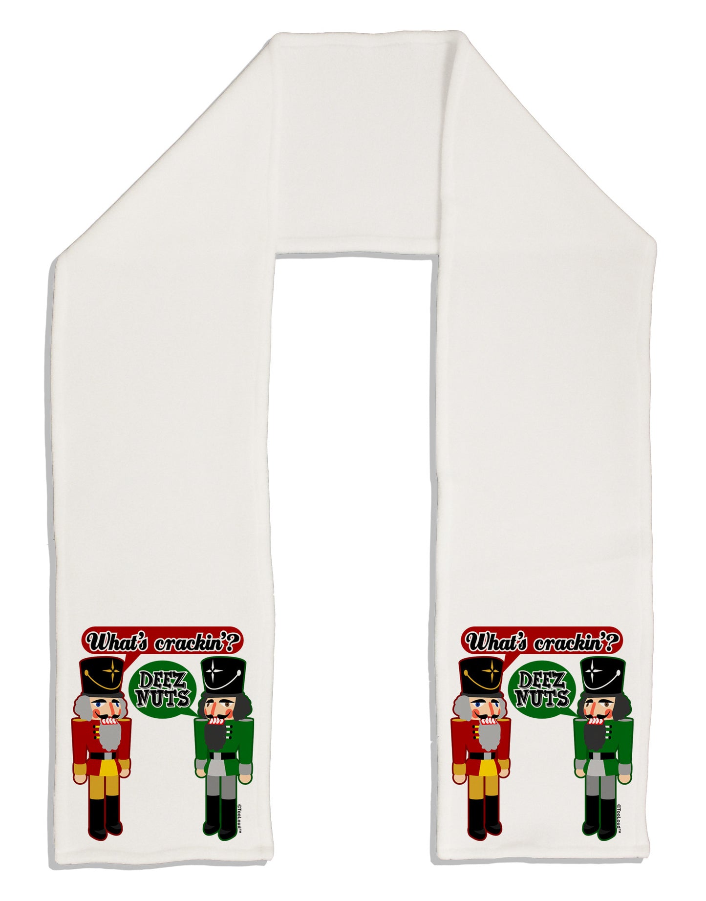 Whats Crackin - Deez Nuts Adult Fleece 64" Scarf by-TooLoud-White-One-Size-Adult-Davson Sales