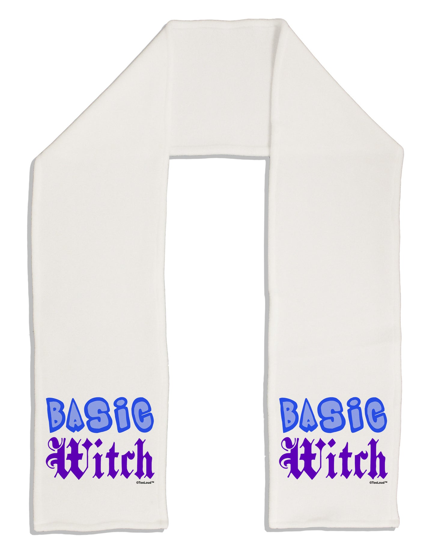 Basic Witch Color Blue Adult Fleece 64" Scarf-TooLoud-White-One-Size-Adult-Davson Sales