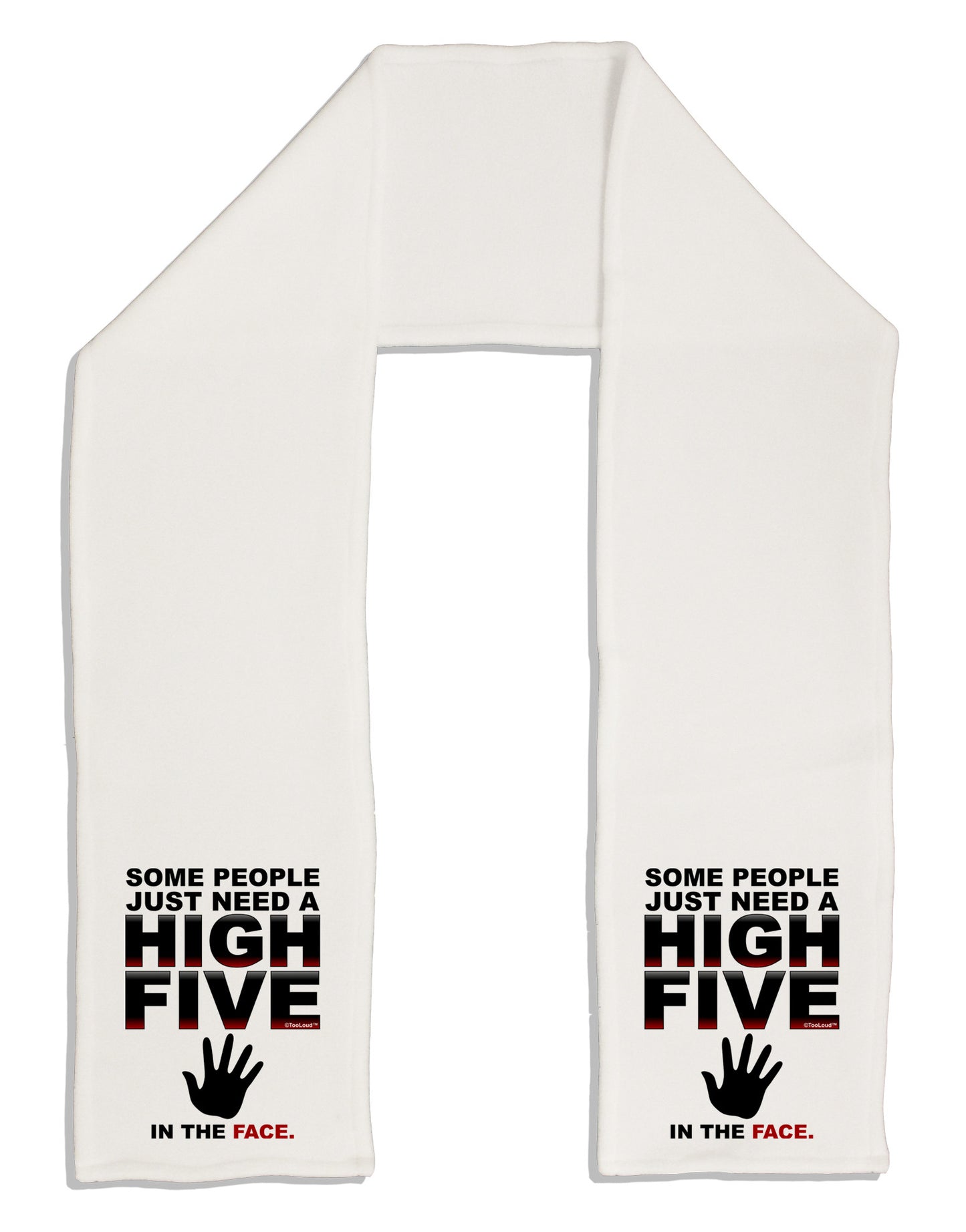 High Five In The Face Adult Fleece 64" Scarf-TooLoud-White-One-Size-Adult-Davson Sales