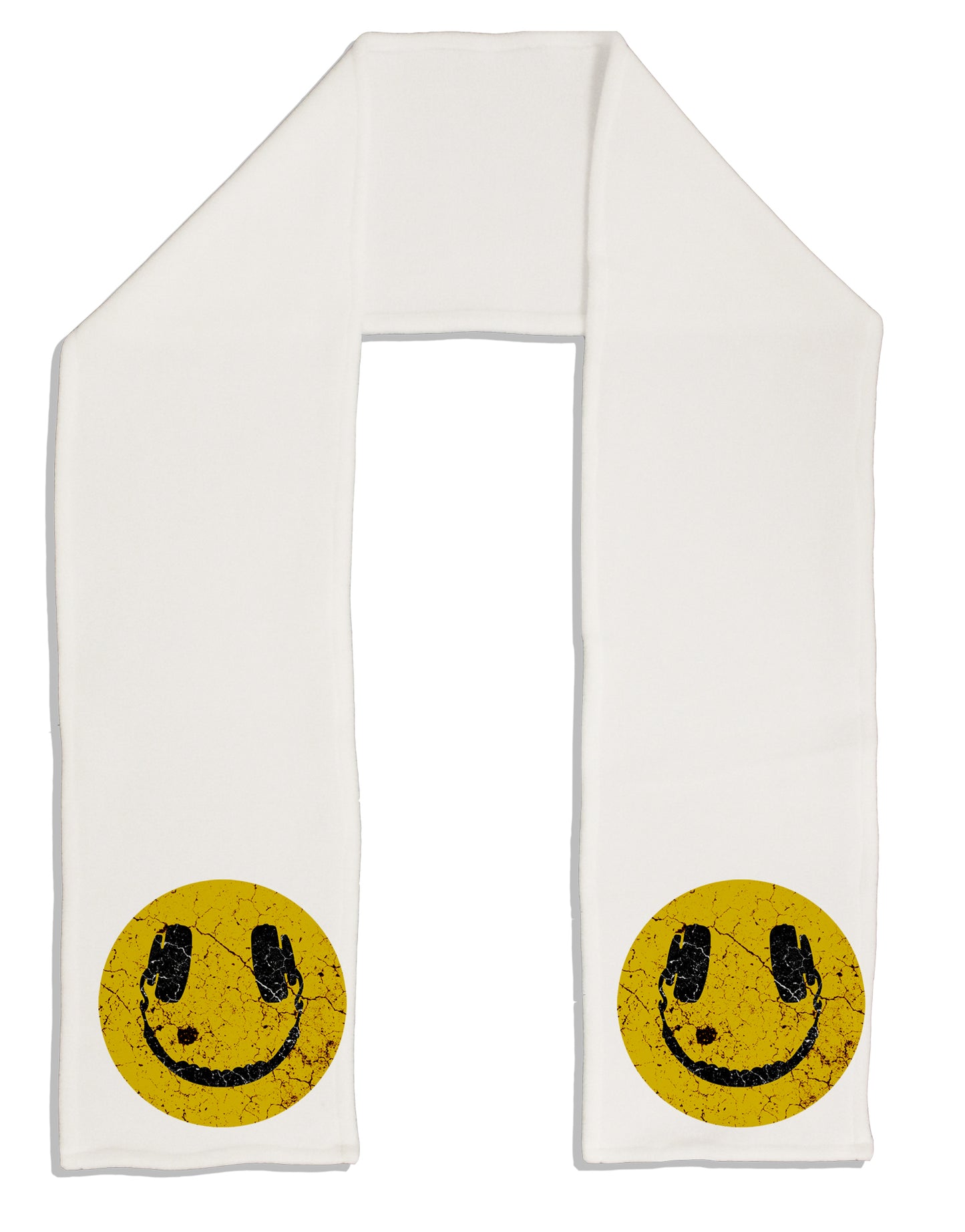 EDM Smiley Face Adult Fleece 64" Scarf by TooLoud-TooLoud-White-One-Size-Adult-Davson Sales