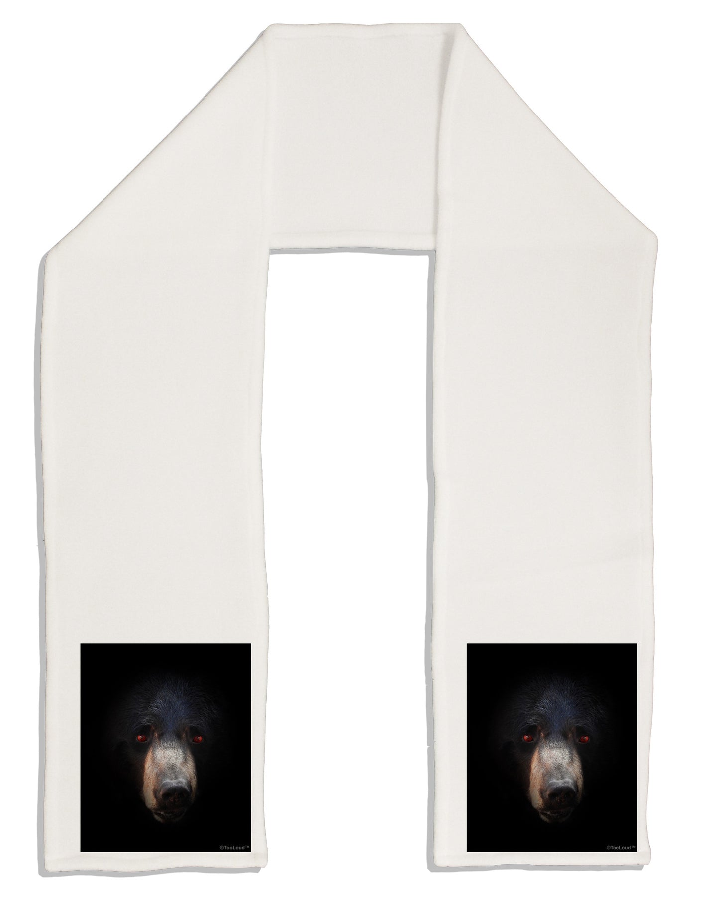 Scary Black Bear Adult Fleece 64" Scarf-TooLoud-White-One-Size-Adult-Davson Sales