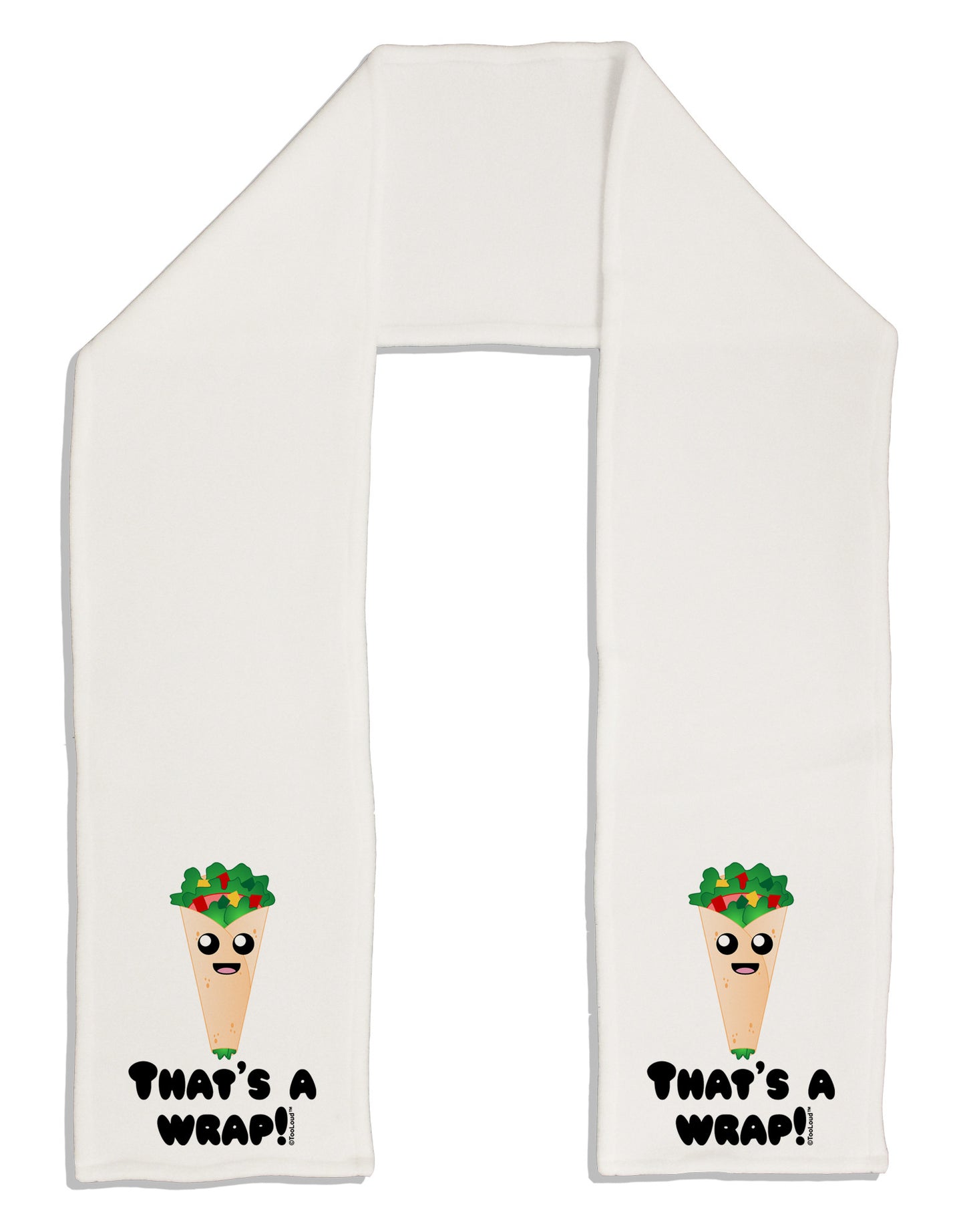 Thats A Wrap Cute Wrap Adult Fleece 64" Scarf-TooLoud-White-One-Size-Adult-Davson Sales
