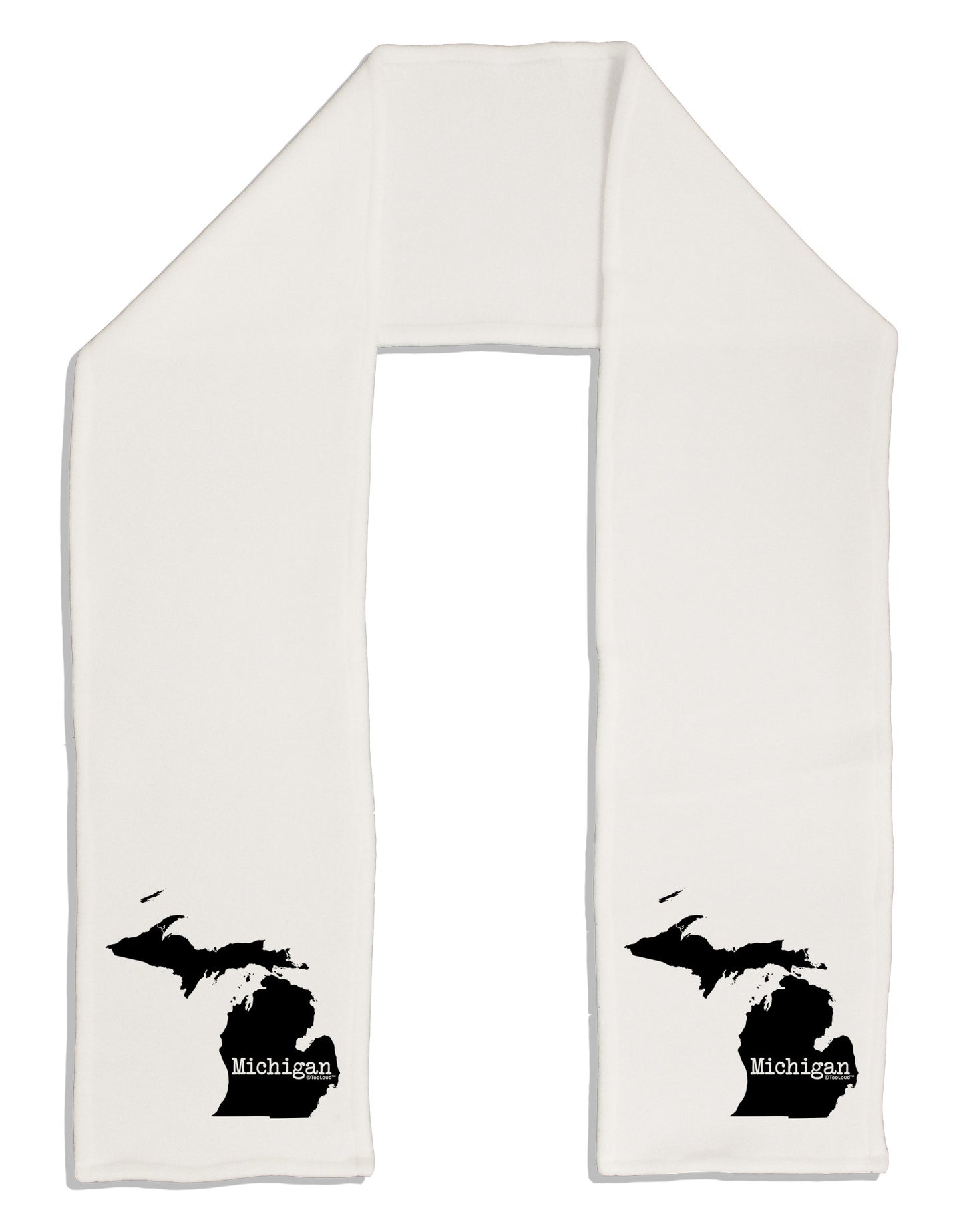 Michigan - United States Shape Adult Fleece 64" Scarf-TooLoud-White-One-Size-Adult-Davson Sales