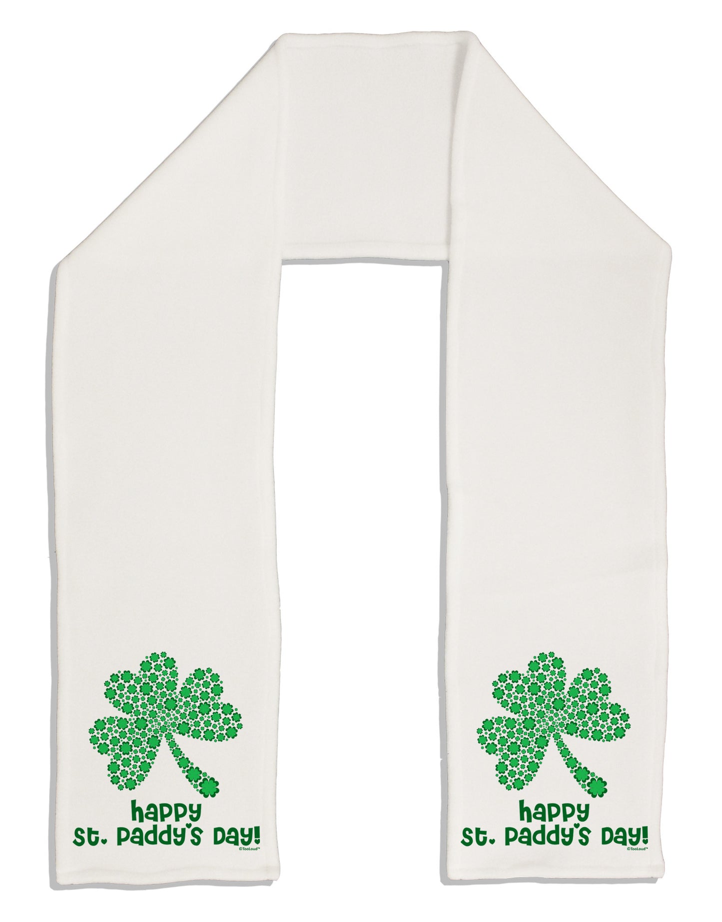 Happy St. Paddy's Day Shamrock Design Adult Fleece 64" Scarf by TooLoud-TooLoud-White-One-Size-Adult-Davson Sales