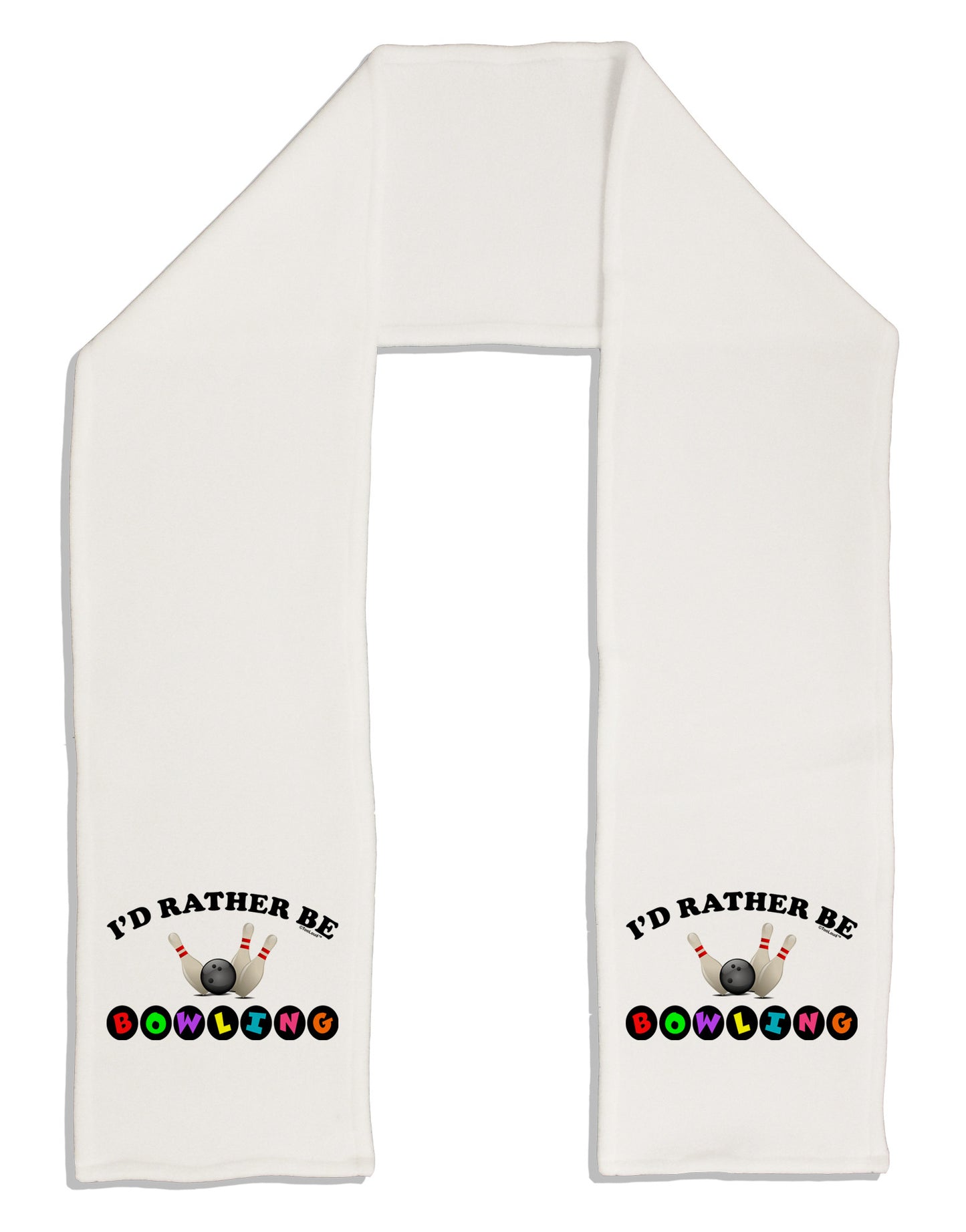 I'd Rather Be Bowling Adult Fleece 64" Scarf-TooLoud-White-One-Size-Adult-Davson Sales