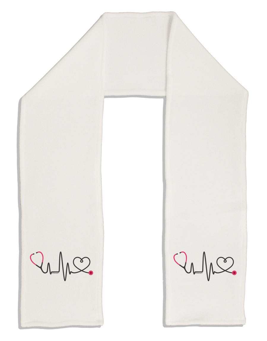 Stethoscope Heartbeat Adult Fleece 64" Scarf-TooLoud-White-One-Size-Adult-Davson Sales
