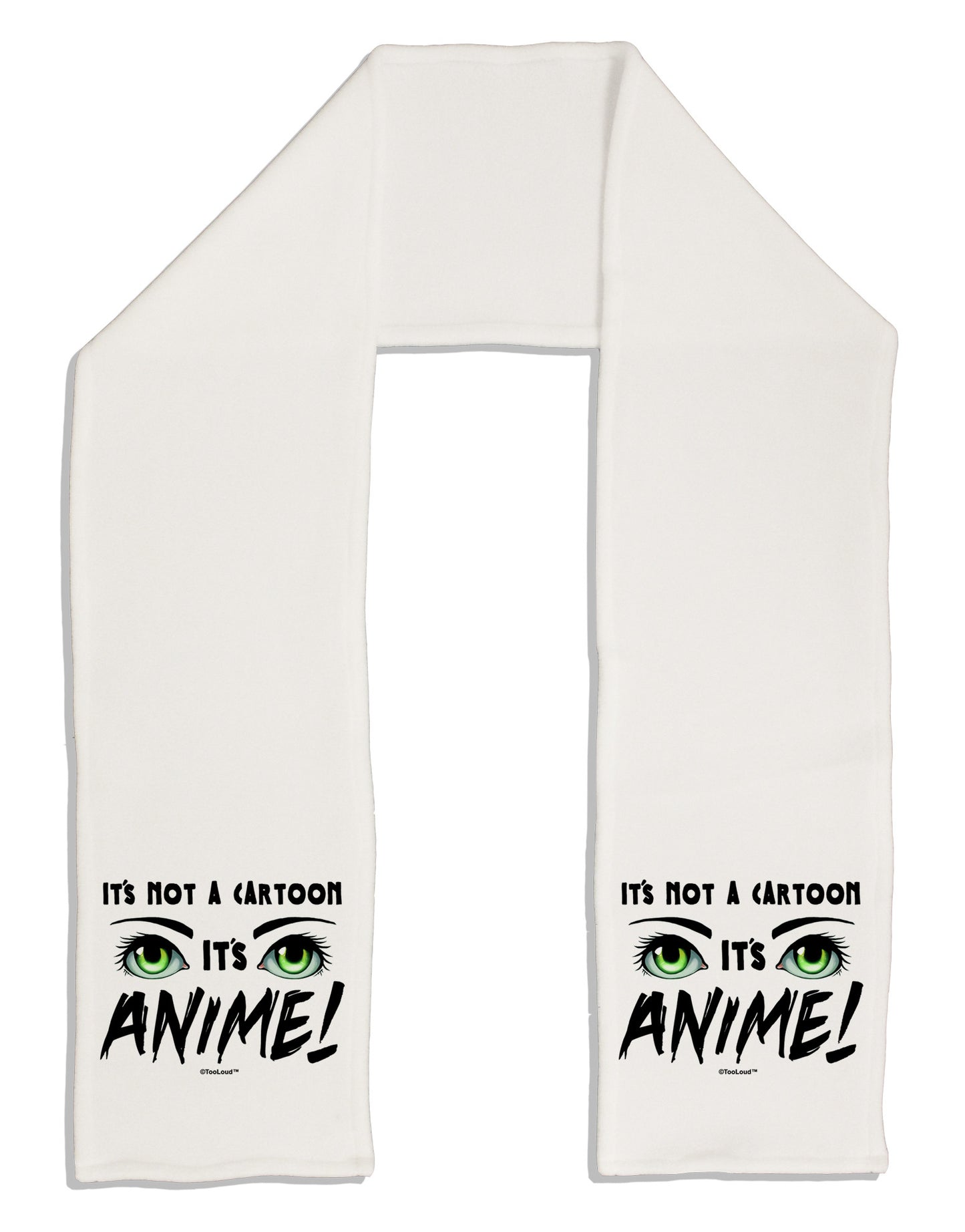 Not A Cartoon Eyes Green Adult Fleece 64" Scarf-TooLoud-White-One-Size-Adult-Davson Sales