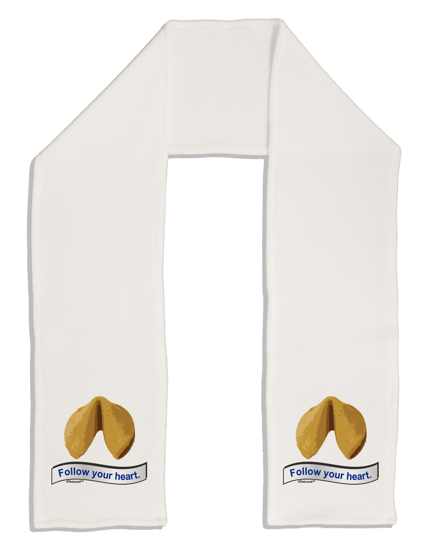 Follow Your Heart Fortune Adult Fleece 64" Scarf-TooLoud-White-One-Size-Adult-Davson Sales