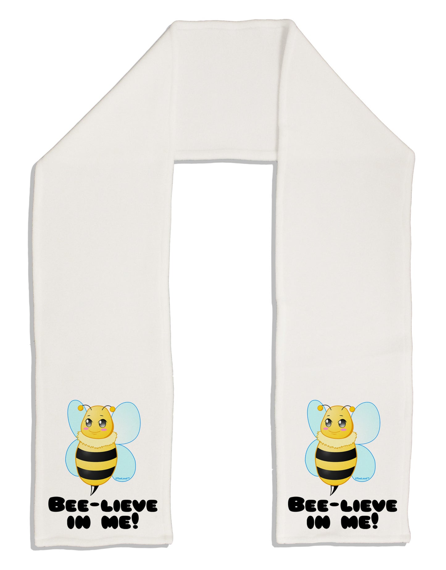 Bee-lieve In Me Adult Fleece 64" Scarf-TooLoud-White-One-Size-Adult-Davson Sales