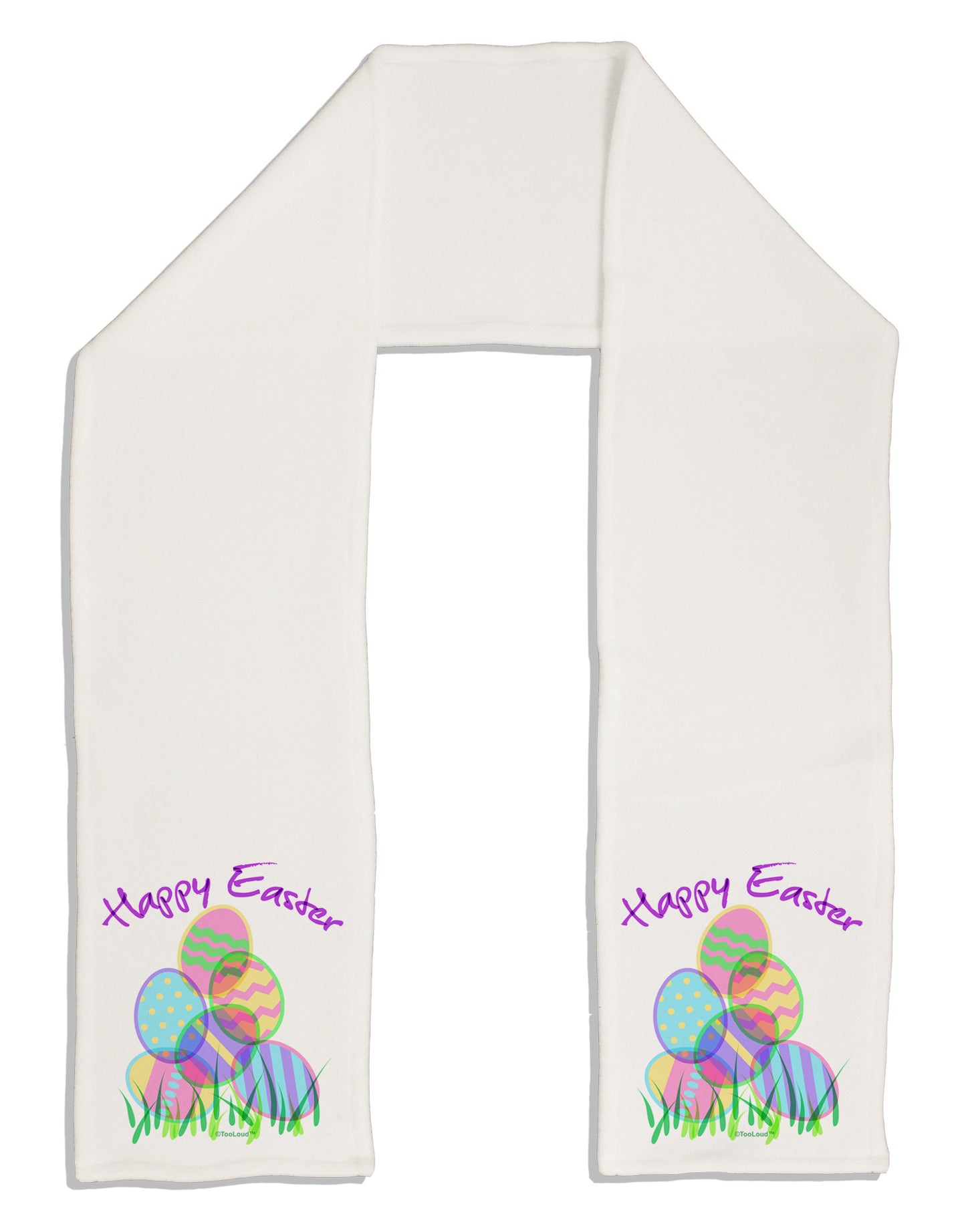 Happy Easter Gel Look Print Adult Fleece 64" Scarf-TooLoud-White-One-Size-Adult-Davson Sales