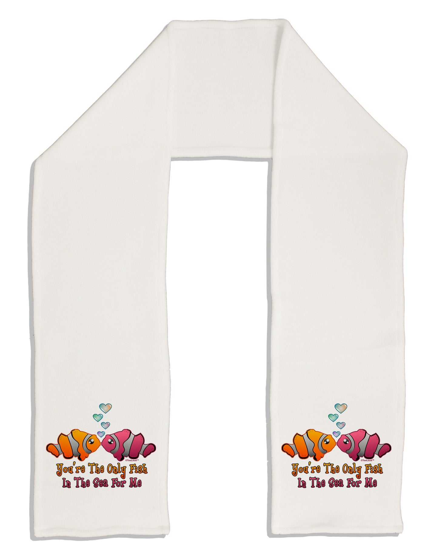 Kissy Clownfish Only Fish In The Sea Adult Fleece 64" Scarf-TooLoud-White-One-Size-Adult-Davson Sales