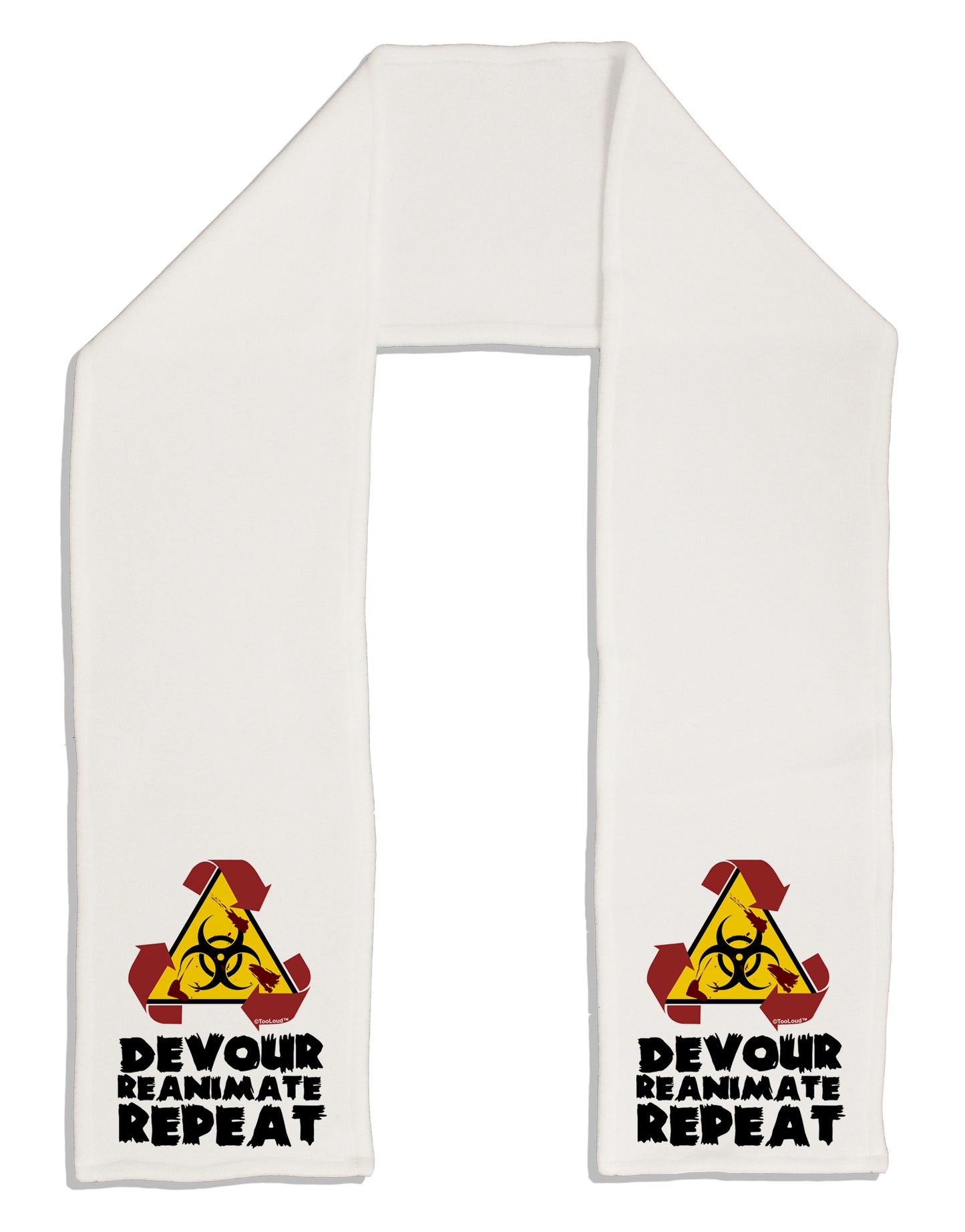 Devour Reanimate Repeat Adult Fleece 64" Scarf by TooLoud-TooLoud-White-One-Size-Adult-Davson Sales