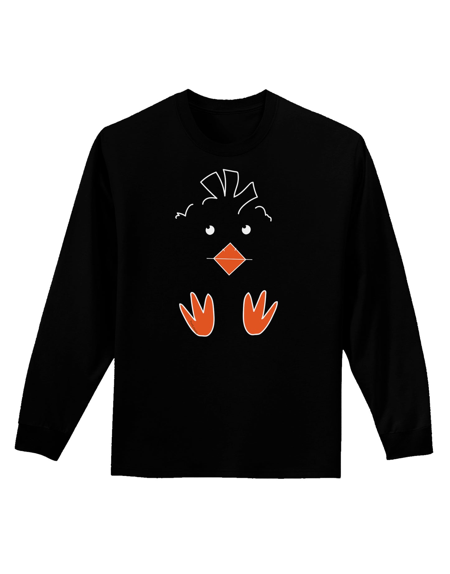 Cute Easter Chick Face Adult Long Sleeve Shirt-Long Sleeve Shirt-TooLoud-Black-Small-Davson Sales