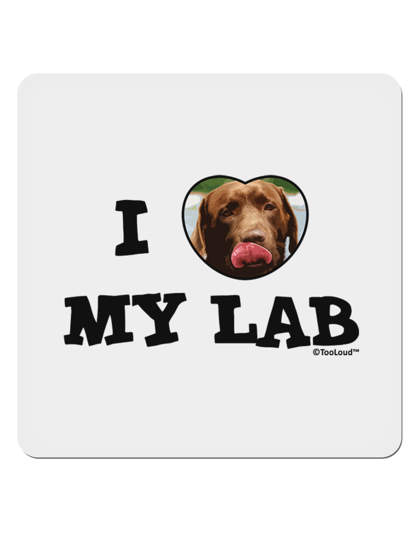 I Heart My Lab 4x4" Square Sticker 4 Pieces-Stickers-TooLoud-White-Davson Sales