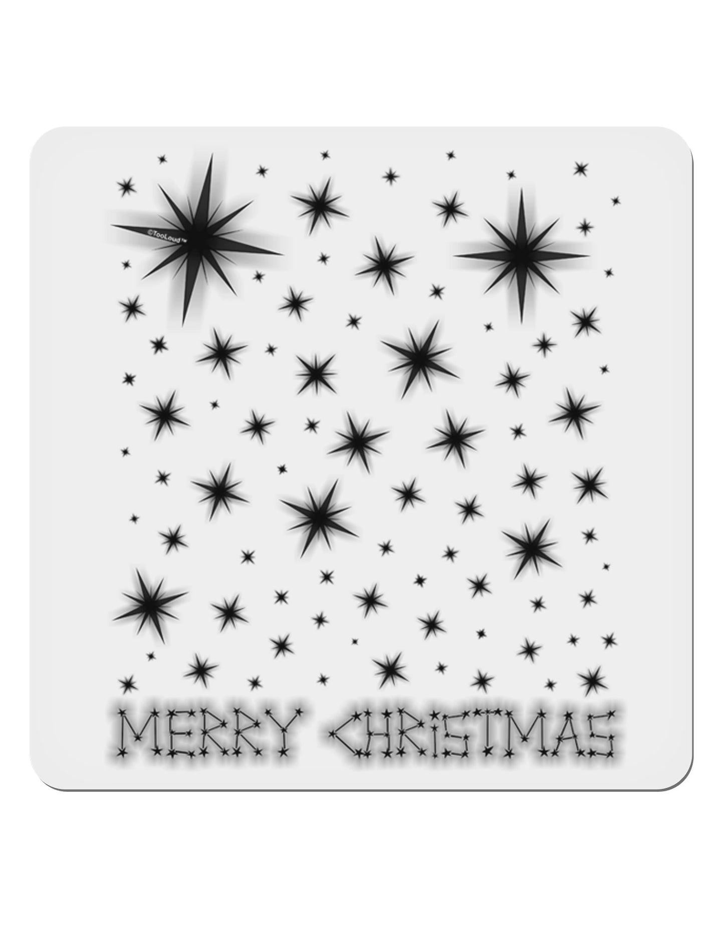 Merry Christmas Shining Night Stars 4x4" Square Sticker 4 Pieces-Stickers-TooLoud-White-Davson Sales